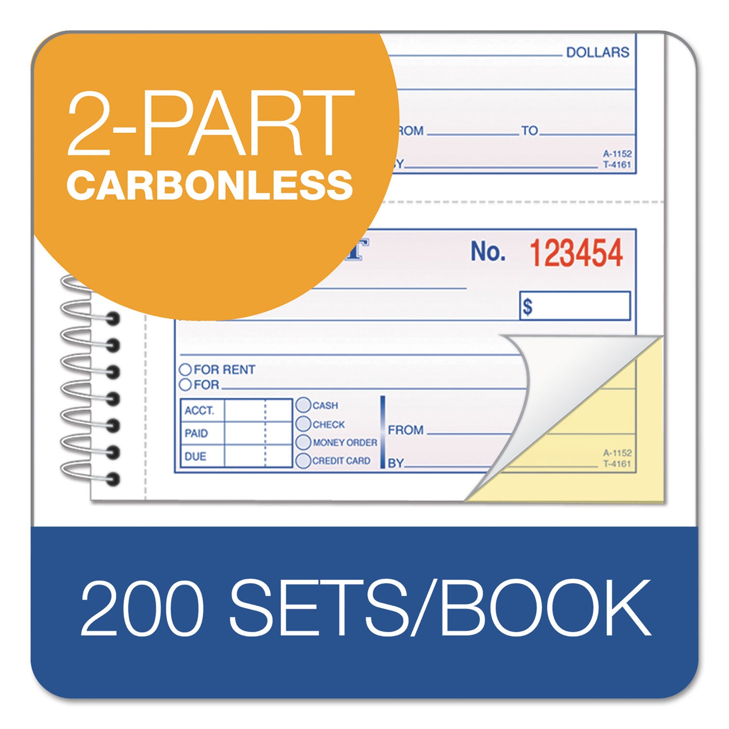Adams® Multipart Money and Rent Receipt Book - 2-Part Carbonless, 4.75