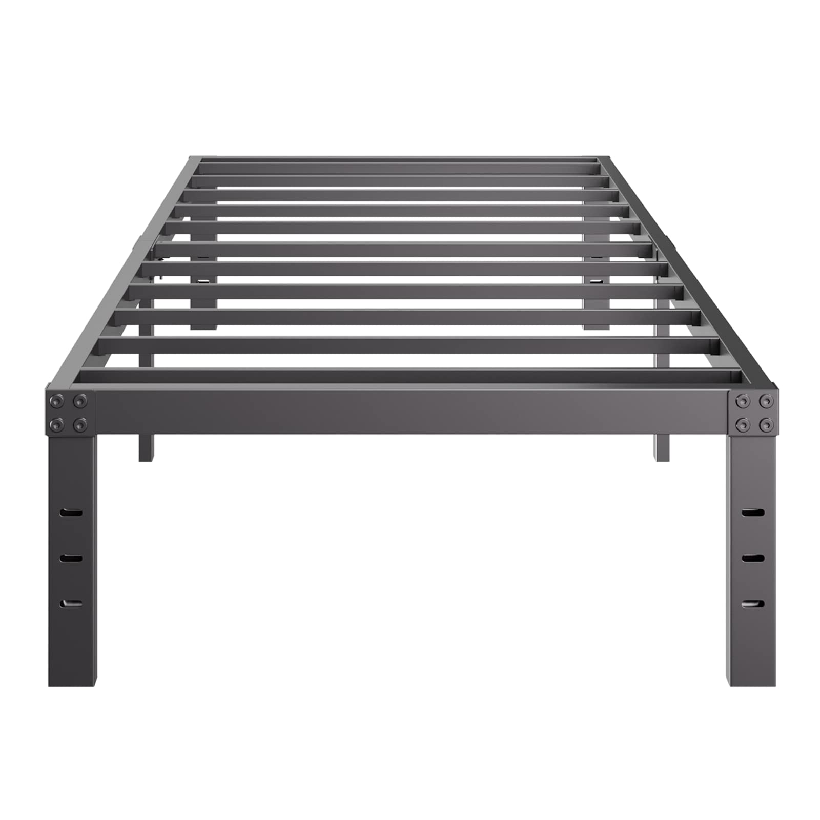 COMASACH 14 Inch Twin Bed Frame - Heavy Duty 3500 lbs Metal Platform Bed with No Box Spring Needed | Non-Slip Noise-Free Mattress Foundation in Black | Perfect for Kids Rooms, Guest Beds & Small Spaces