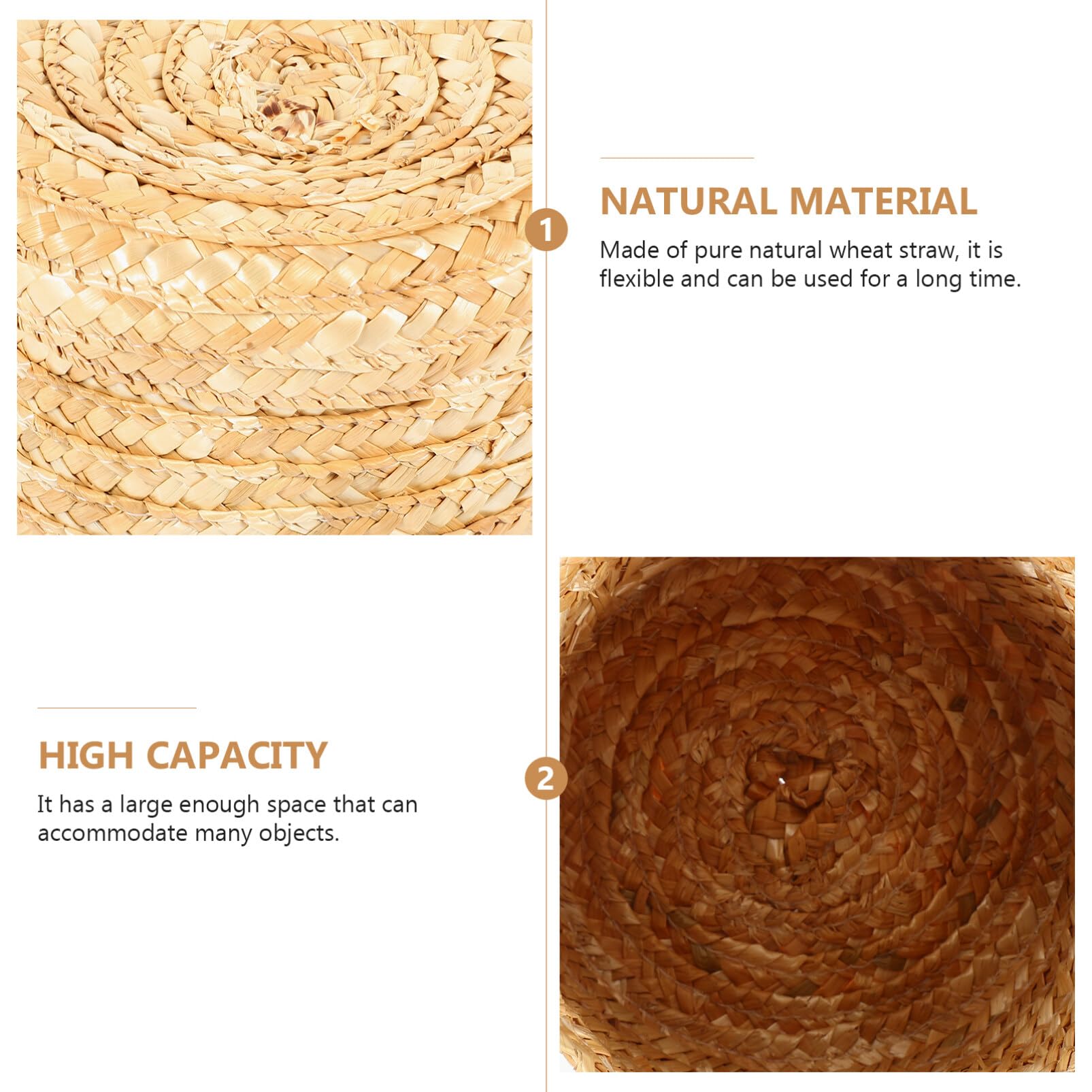 Round Woven Storage Basket with Lid - Handmade Decorative Bin for Snacks, Towels, Plants | Perfect for Home Organization, Nursery, Bathroom & Living Room Decor