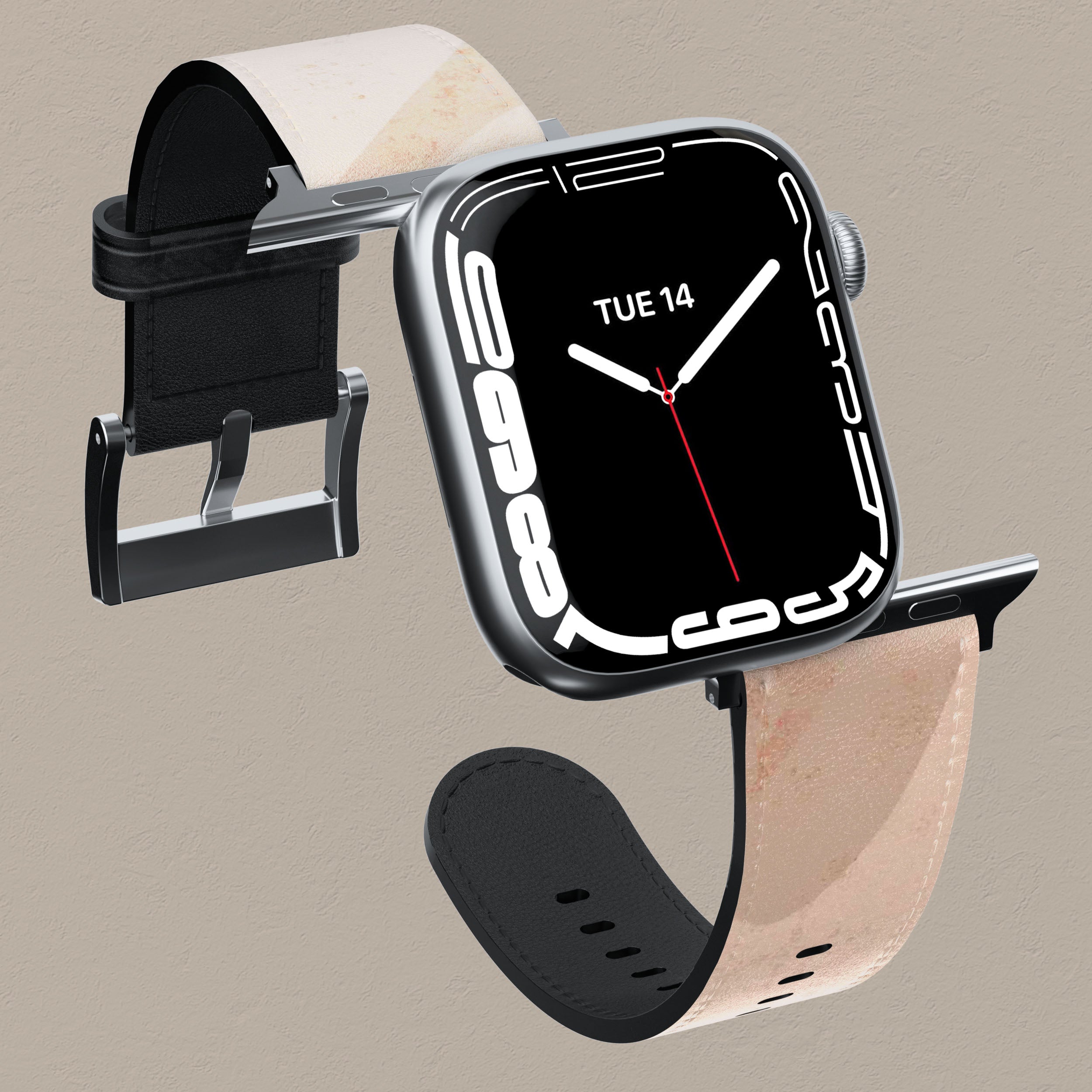 Organic Beige Apple Watch Band - Soft, Eco-Friendly, Comfortable Strap for Workouts, Running & Everyday Use