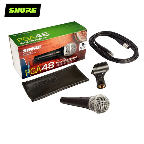 Shure PGA48 LC Dynamic Vocal Microphone - Professional Cardioid Mic for Live Performances, Podcasting & Studio Recording | Perfect for Singers, Speakers & Content Creators