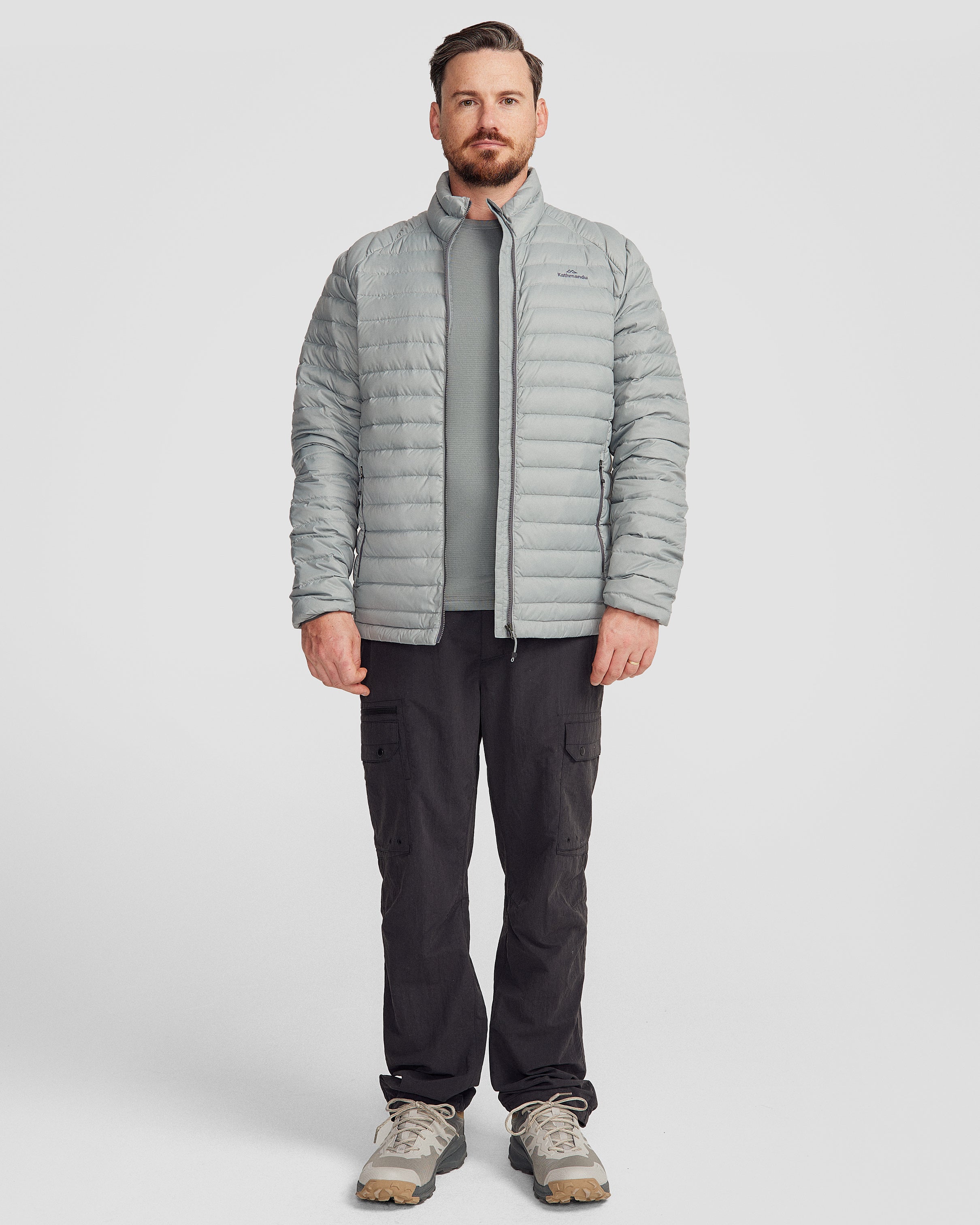 Men's Heli Down Jacket v4 - Lightweight Moon White Winter Coat for Hiking & Outdoor Activities