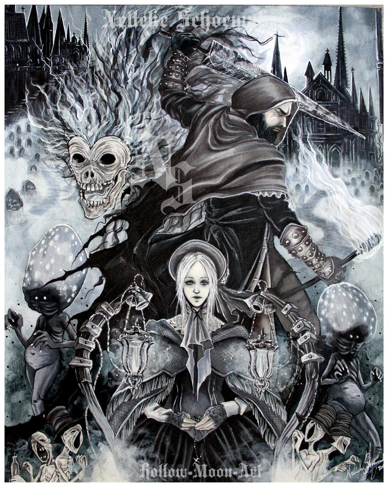 Lady Maria Bloodborne Poster - Gothic Video Game Room Decor for Gamers