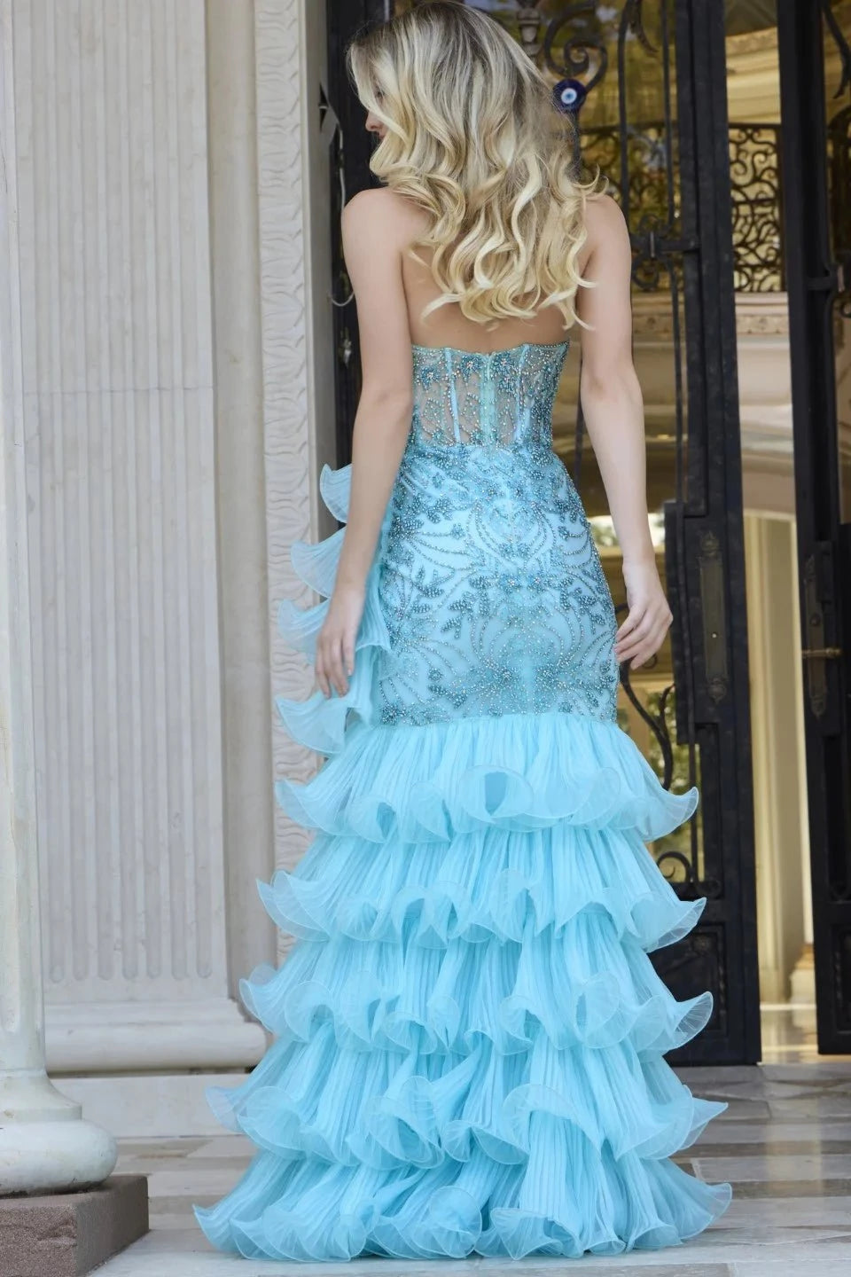 Jovani 38295 Elegant Evening Gown for Women - Formal Party Dress with Beaded Detail - Perfect for Prom, Homecoming, Wedding & Black Tie Events