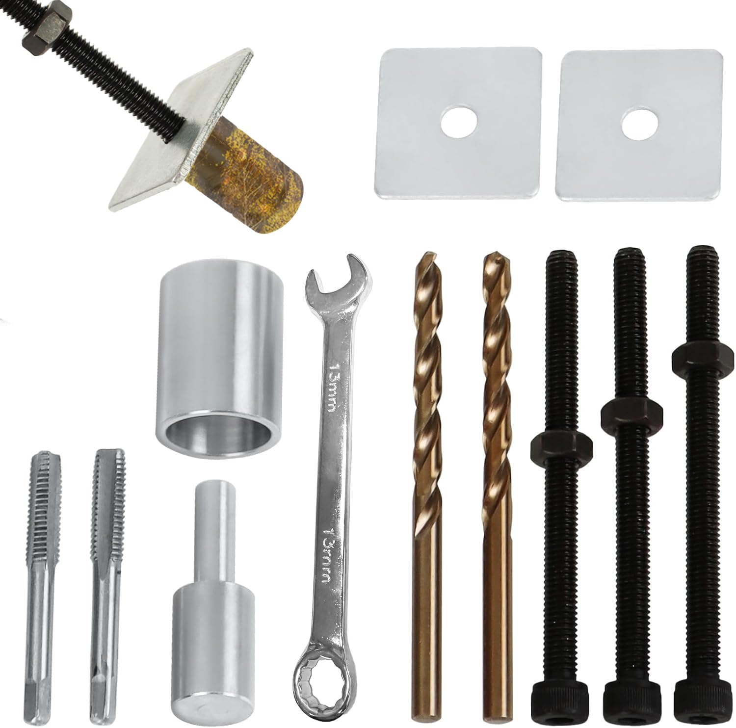 12-Piece Pool Anchor Removal Tool Kit - Brass Swimming Pool Safety Cover Anchor Rethreading & Replacement Tools - Perfect for Inground Pool Maintenance & Winter Cover Installation
