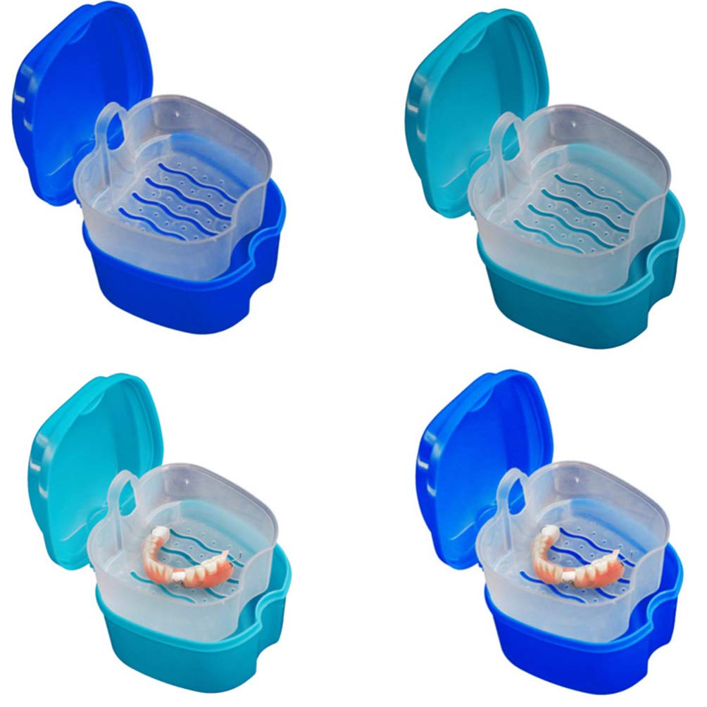 EXCEART 2-Pack Fake Teeth Storage Case - Denture Holder Container for Travel, Cosplay & Dental Care (White) - Perfect for Halloween Costumes, Dental Hygiene & Theatrical Performances