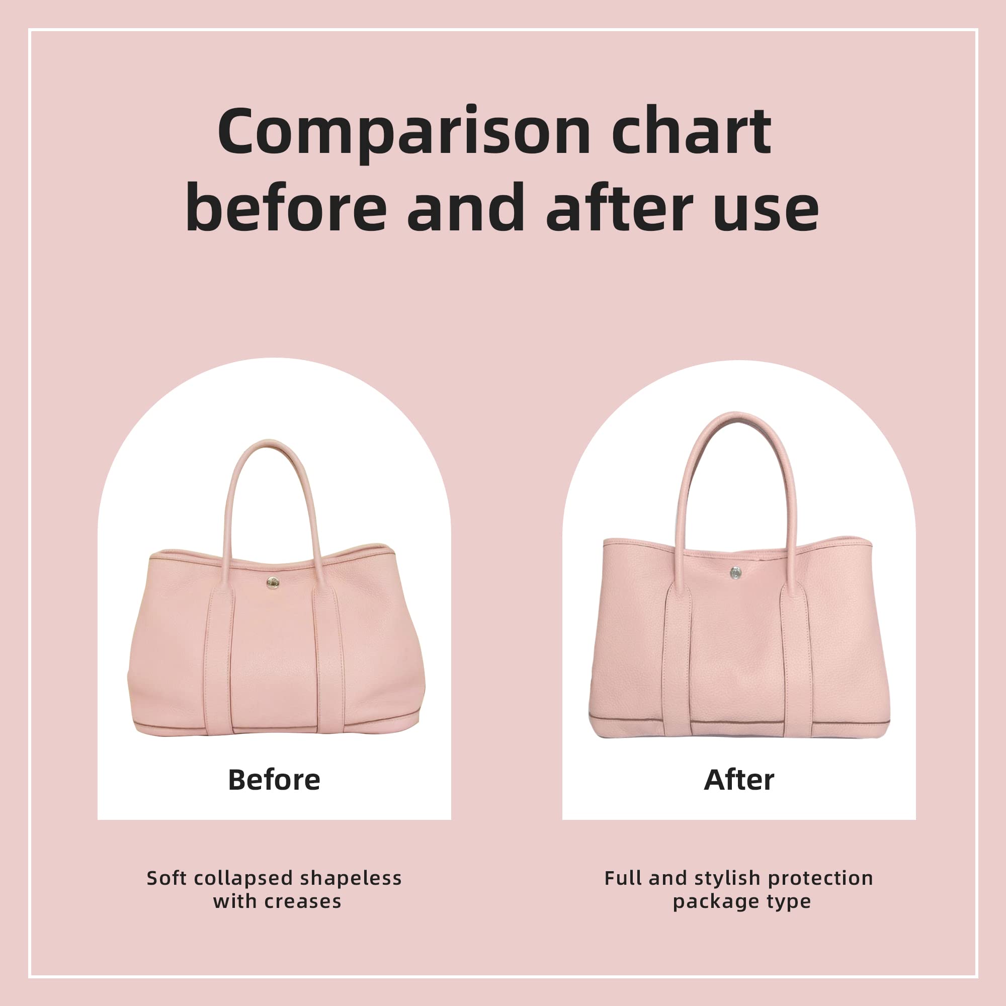 Premium DGAZ Silky Purse Organizer Insert - Luxury Handbag & Tote Bag Organizer for Hermès Garden Party 30/36 (Pink, GP36) | Perfect for Work, Travel & Everyday Use