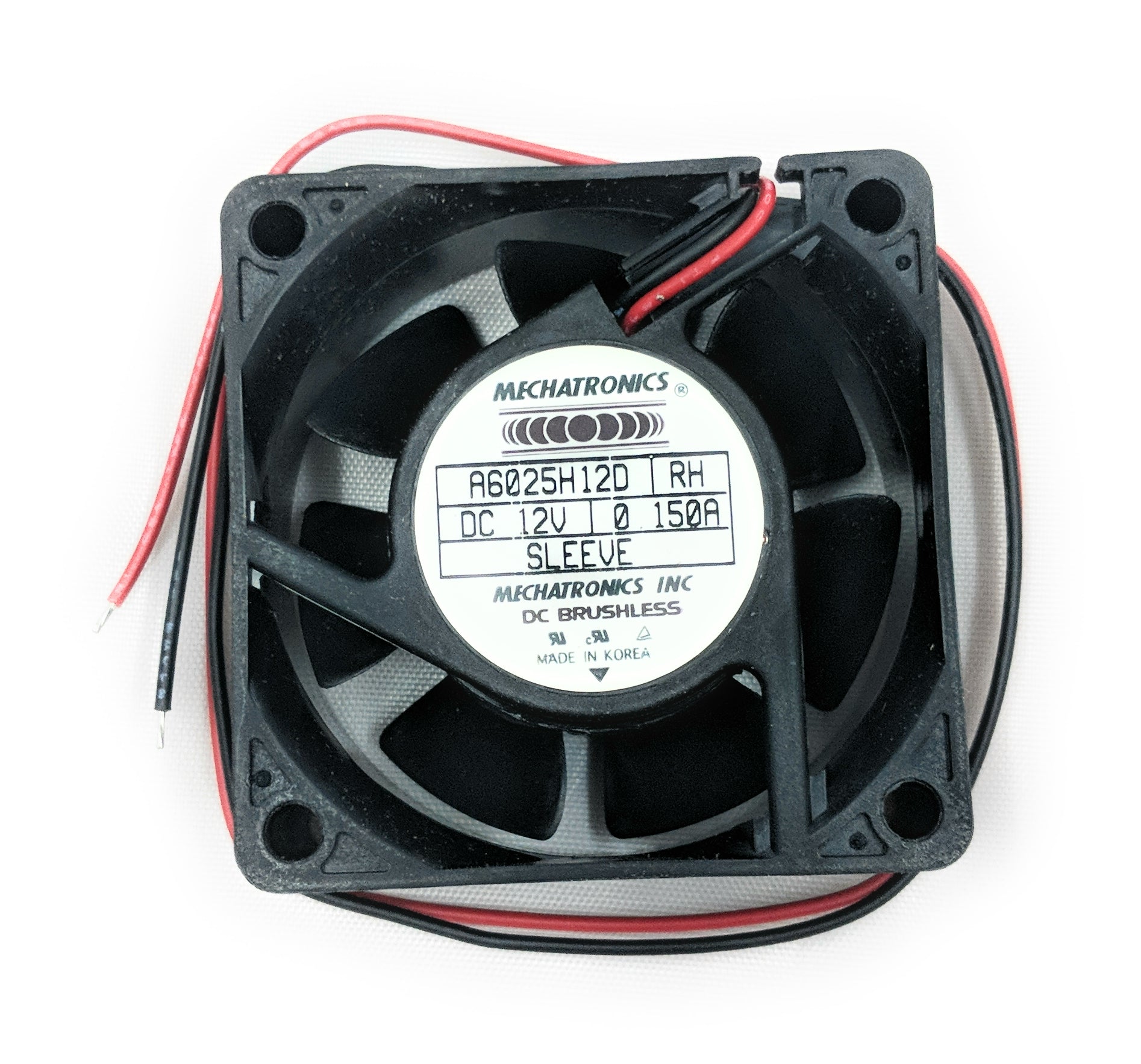 60x25mm 12V DC Cooling Fan with Bare Leads - High Airflow Mechatronics A6025H12D RH for PC Cooling, Electronics & DIY Projects