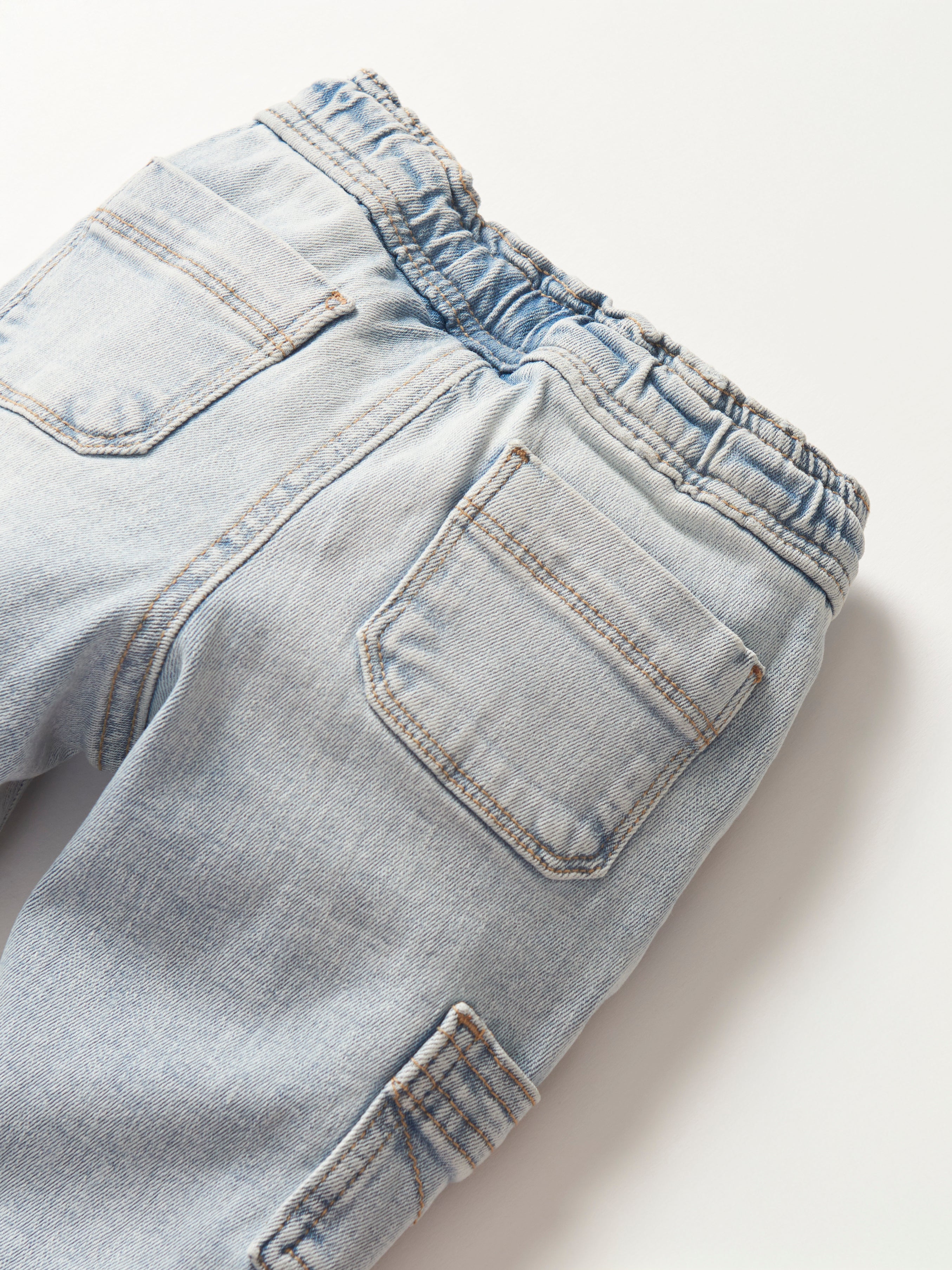 Stylish Light Wash Cargo Denim Joggers for Men - Comfortable & Trendy Casual Pants for Everyday Wear, Workout, or Outdoor Activities