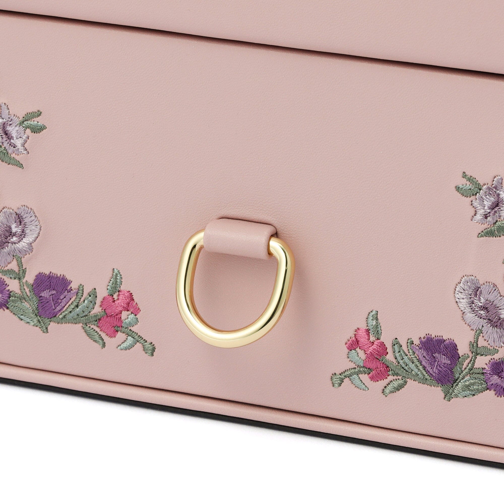 Elegant Pink Embroidery Flower Jewelry Box - Perfect for Gift Giving, Storage & Home Decor