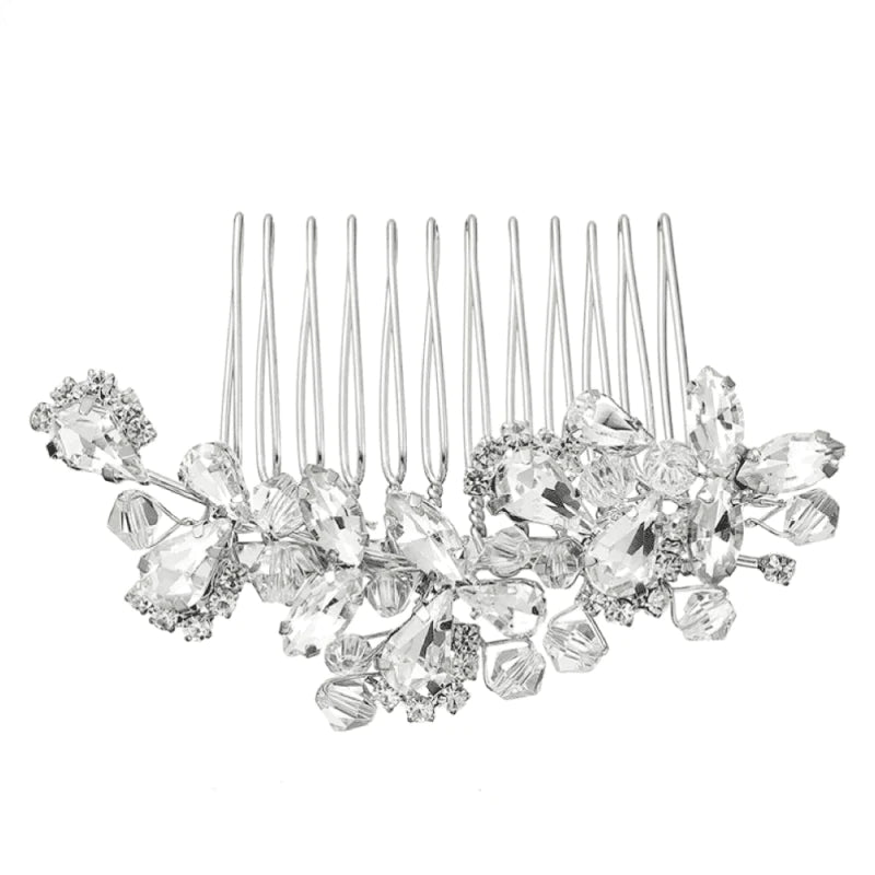 Elegant Silver Bridal Hair Comb with Sparkling Crystals - Perfect for Weddings, Prom & Special Occasions (A7919)