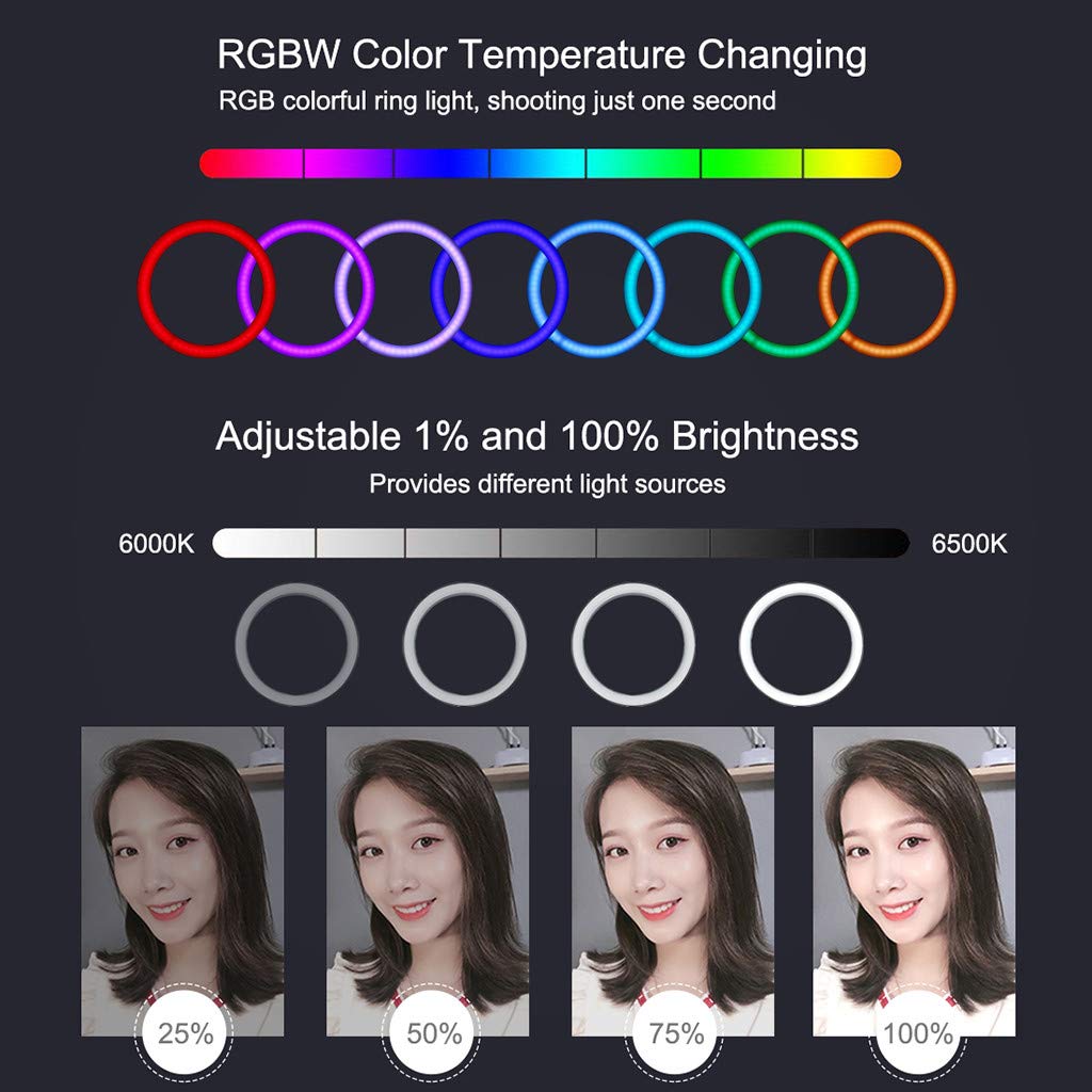 FARUTA 10.2 Inch Dimmable LED Ring Light with Tripod Stand & Dual Phone Holders - Perfect for Selfies, Vlogging, Live Streaming, YouTube Videos, TikTok Content Creation, Makeup Application and Professional Photography Lighting