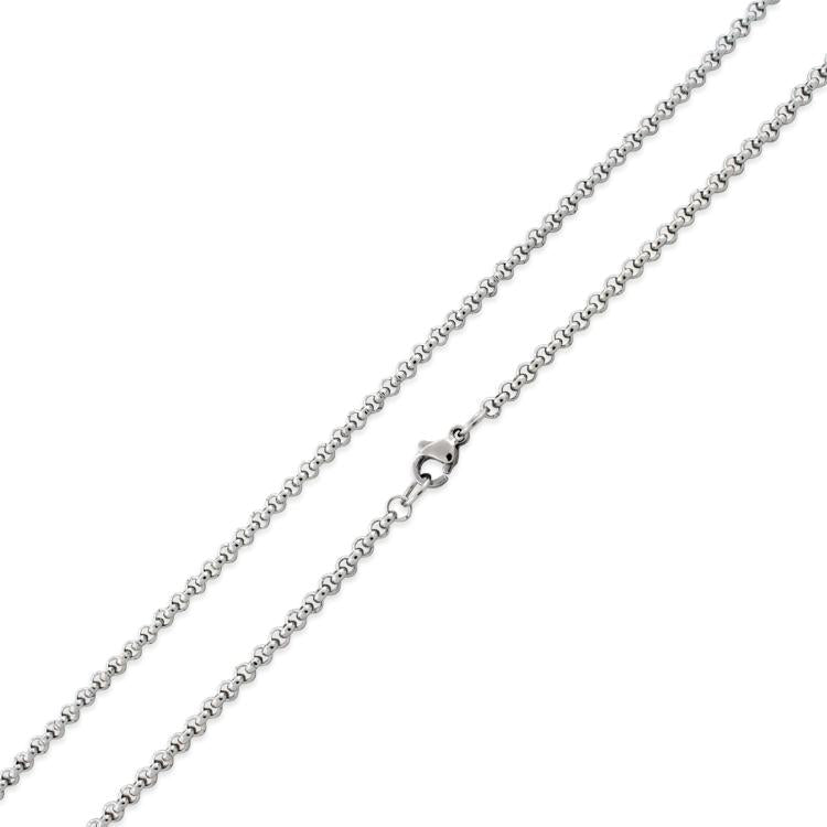 Stainless Steel Rollo Chain Necklace 3MM - Durable & Hypoallergenic Jewelry for Men & Women - Perfect for Everyday Wear, Layering & Gifts
