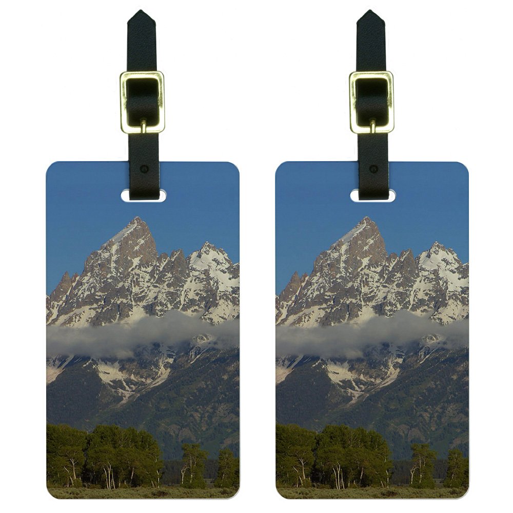 Grand Teton National Park Wyoming Luggage Tags - Durable Suitcase ID Tags Set of 2 for Travel Accessories | Perfect for Carry-On Bags, Backpacks & Checked Luggage