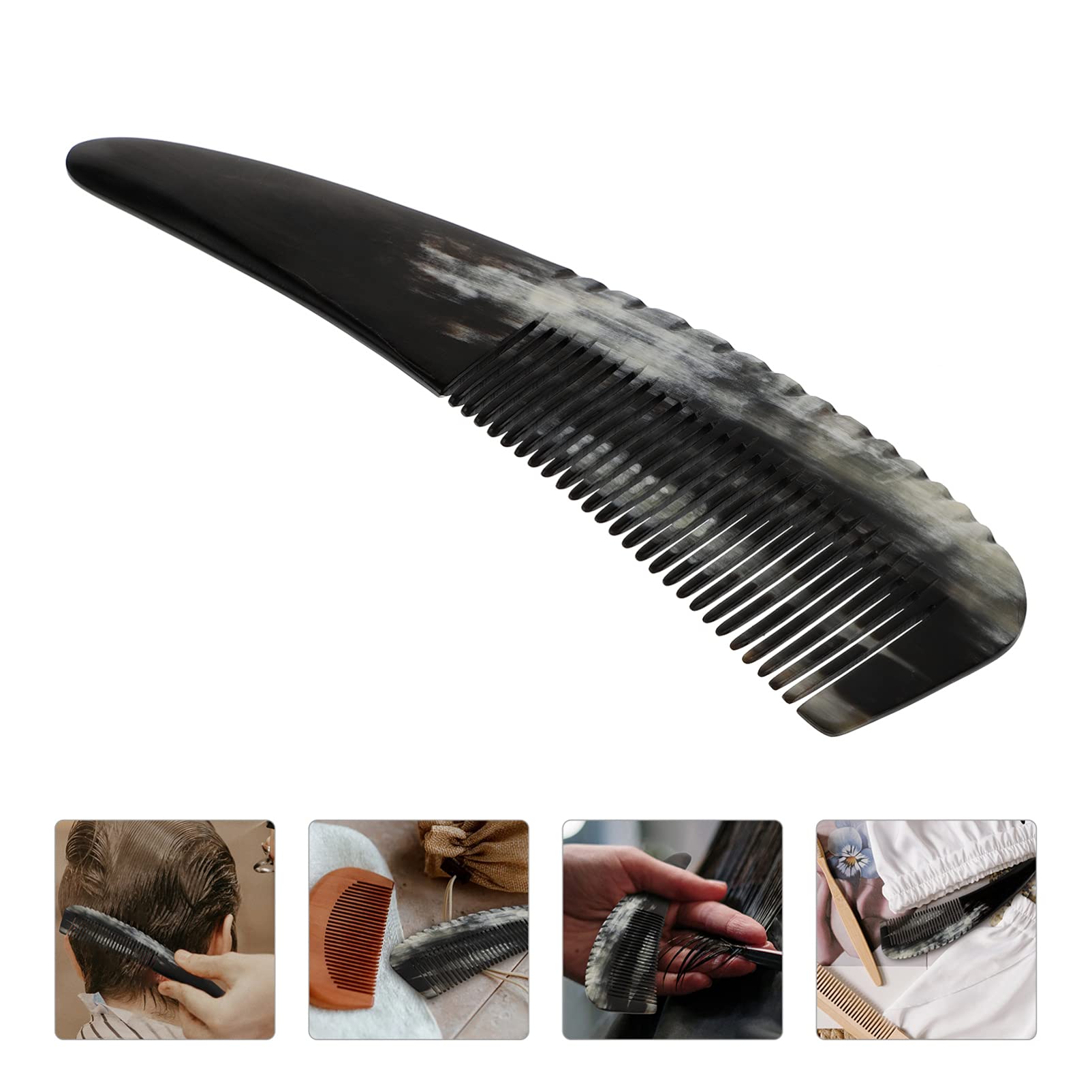 Natural Horn Massage Comb for Women - Anti-Static Hair Comb with Handmade Grain for Scalp Massage, Detangling & Styling | Portable Pocket Size for Home, Travel & On-the-Go Hair Care