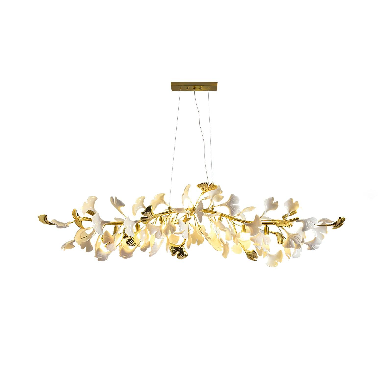 Elegant Ginkgo Leaf Chandelier - Modern Crystal Ceiling Light Fixture for Dining Room, Bedroom & Living Room Decor - Perfect for Home, Hotel and Wedding Venue Lighting