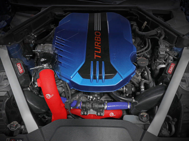 AFE 18-21 Kia Stinger V6 3.3L Turbo Performance Charge Pipe Kit - Aluminum Hot/Cold Intake Pipes (Red) - Upgrade for Better Airflow & Engine Efficiency - Perfect for Street Racing & Performance Tuning