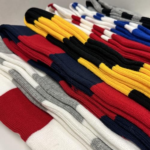 Unisex Rugby Stripe Scarf & Beanie Hat Set - Warm Winter Accessories for Men & Women - Perfect for College, Outdoor Sports & Cold Weather Fashion