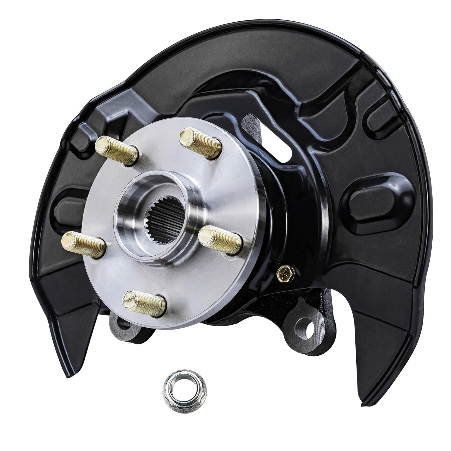 Detroit Axle Front Right Steering Knuckle with Wheel Hub & CV Axle Assembly Replacement for 2003-2008 Toyota Corolla Automatic Transmission (No ABS) - Perfect for DIY Car Repairs & Suspension Maintenance
