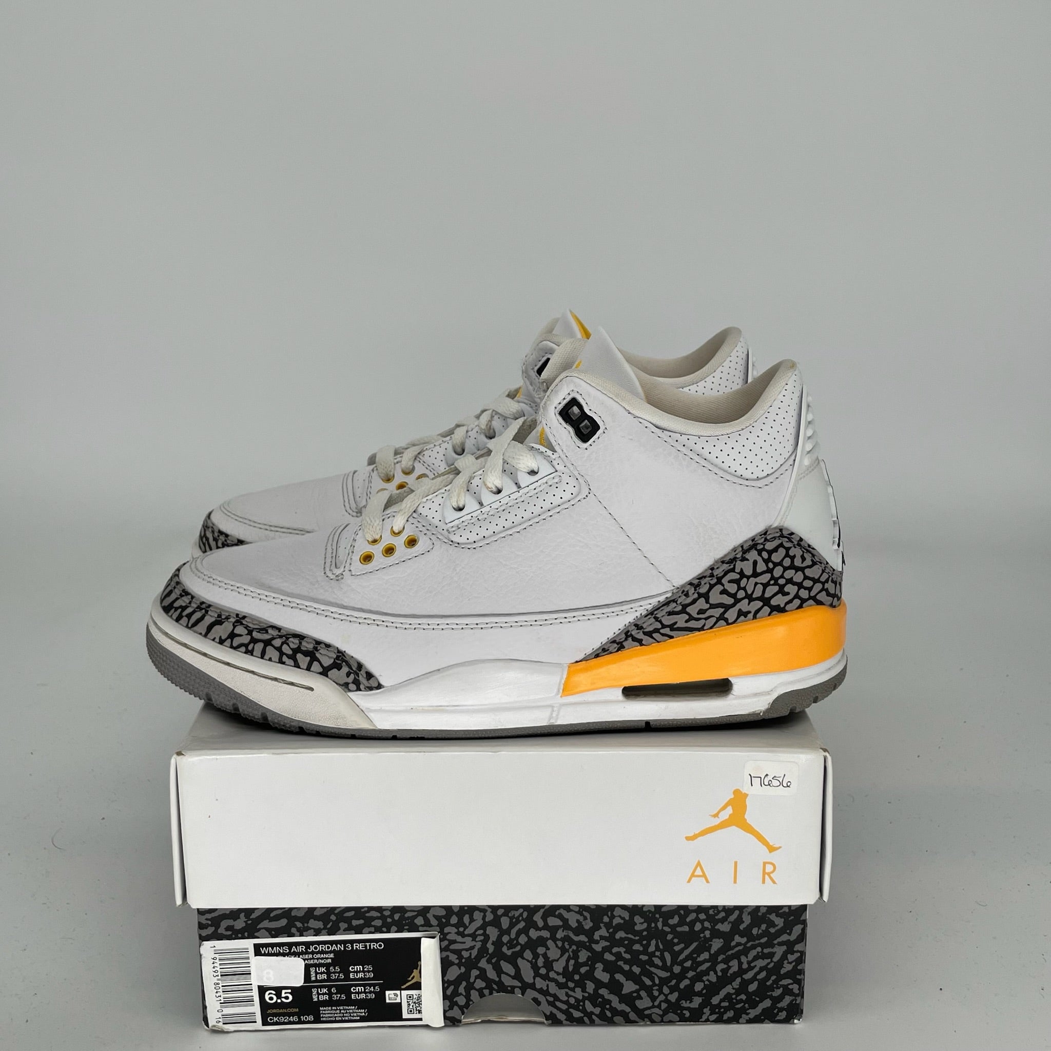 AIR JORDAN 3 LASER ORANGE Women's Basketball Shoes Size 6.5/8W CK9246-108 - Perfect for Streetwear Fashion & Court Performance