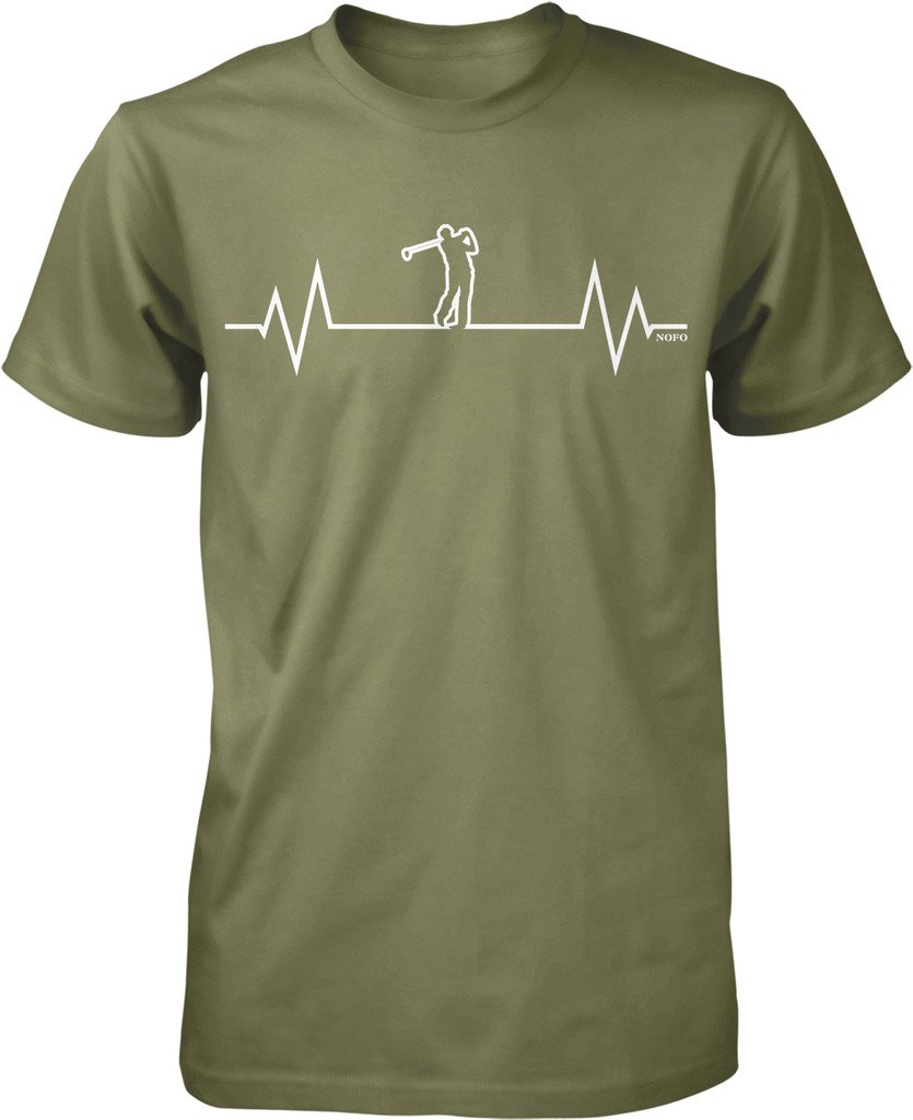 I Love Golf Men's T-Shirt - Golf Heartbeat Design for Casual Wear