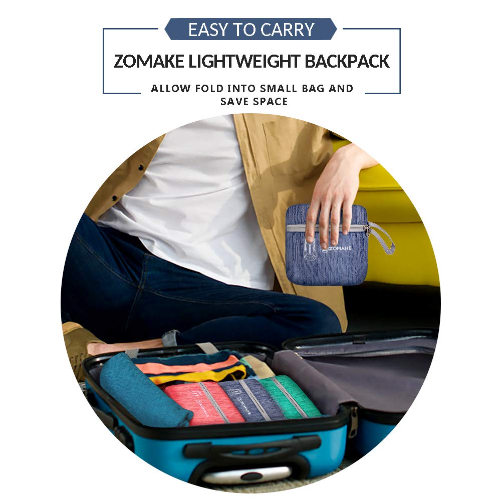 ZOMAKE 25L Ultralight Foldable Backpack - Water Resistant Packable Daypack for Hiking, Travel & Outdoor Adventures | Compact & Lightweight Folding Backpack for Camping, Gym & Daily Use