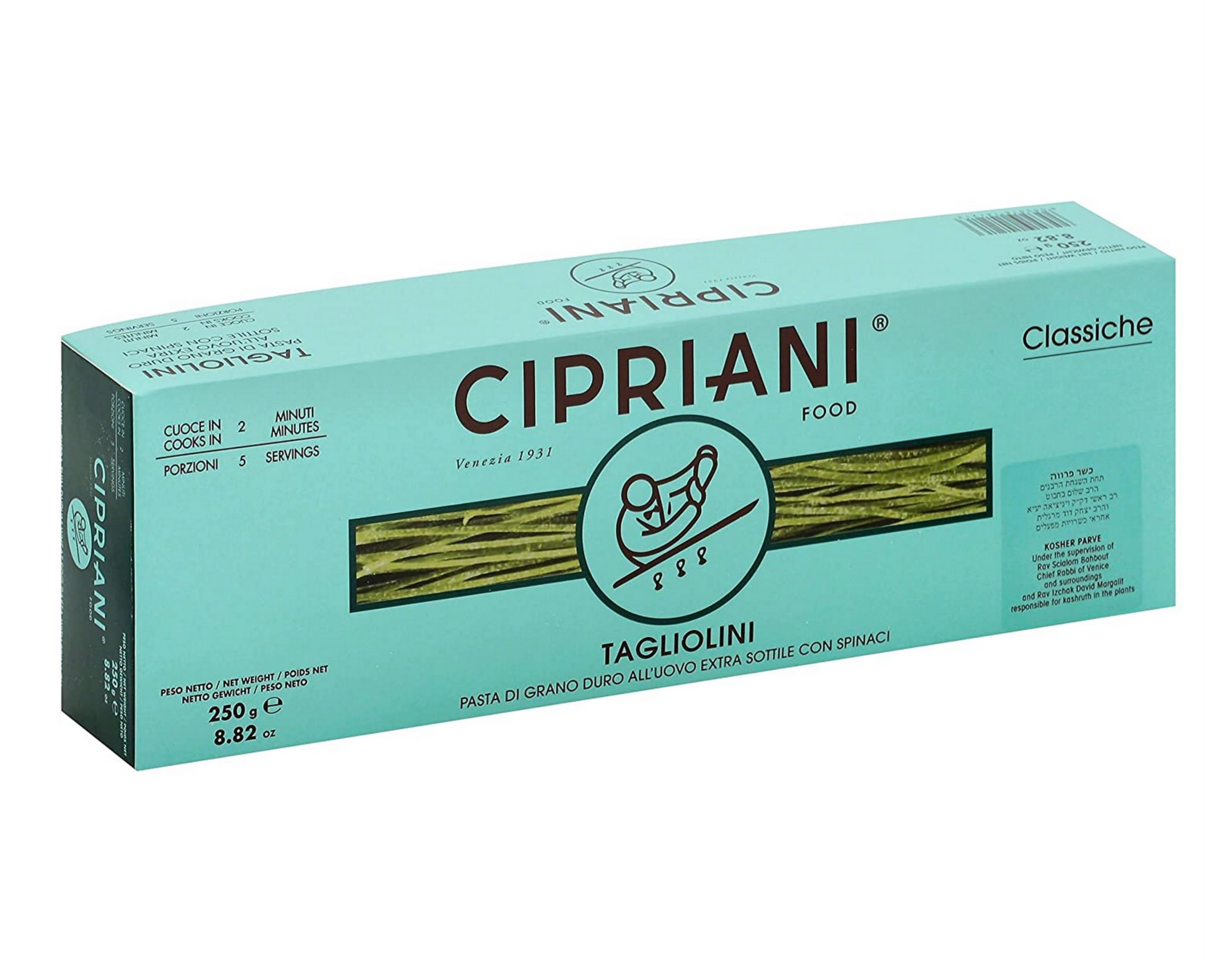 Extra Thin Spinach Egg Tagliolini Pasta by Cipriani - 8.82 oz (2 Pack) | Authentic Italian Pasta for Gourmet Meals, Dinner Parties & Quick Healthy Meals