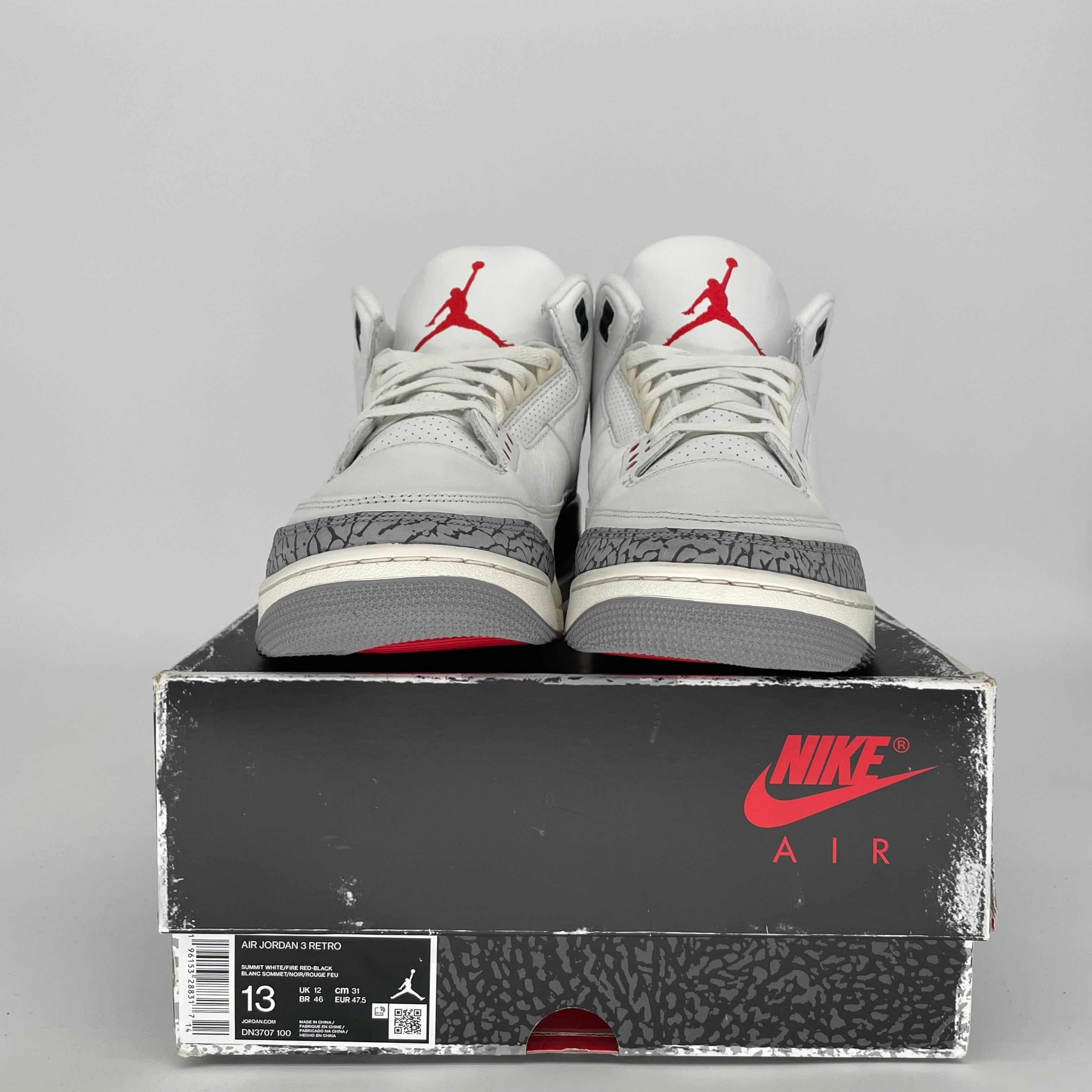 Original Air Jordan 3 White Cement Reimagined Men's Basketball Shoes Size 13 DN3707 - Retro Sneakers for Casual Wear, Street Fashion & Sneaker Collectors