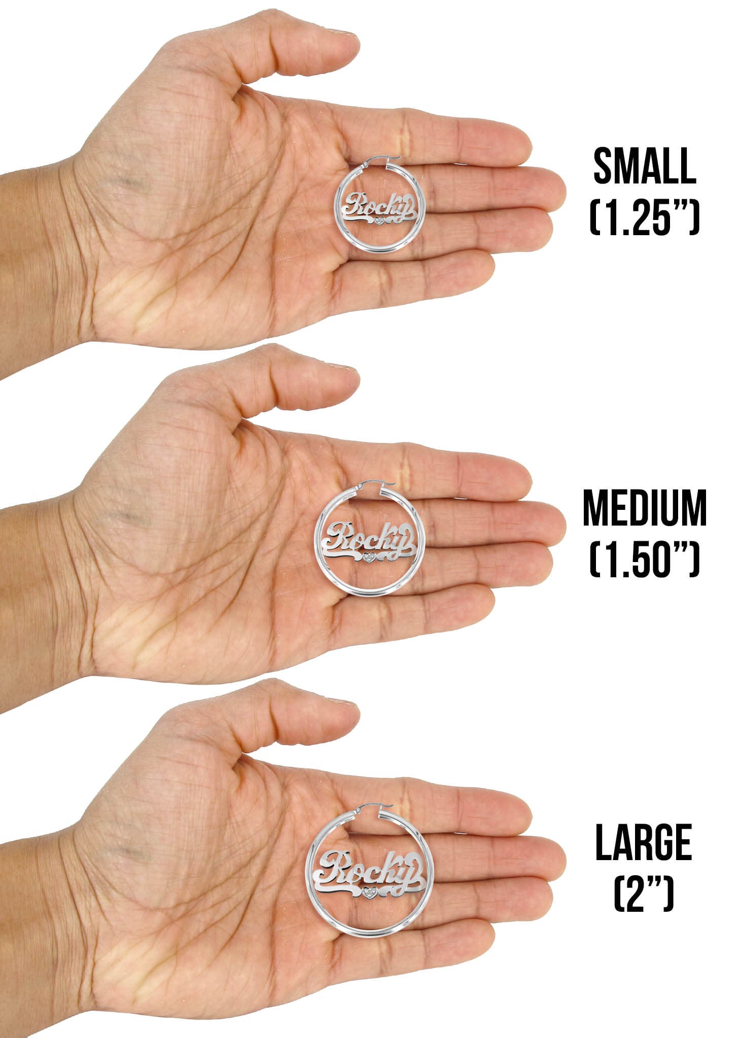 14K White Gold Diamond Name Plate Hoop Earrings for Women - Personalized Elegant Jewelry Gift for Her - Perfect for Anniversaries, Birthdays & Special Occasions