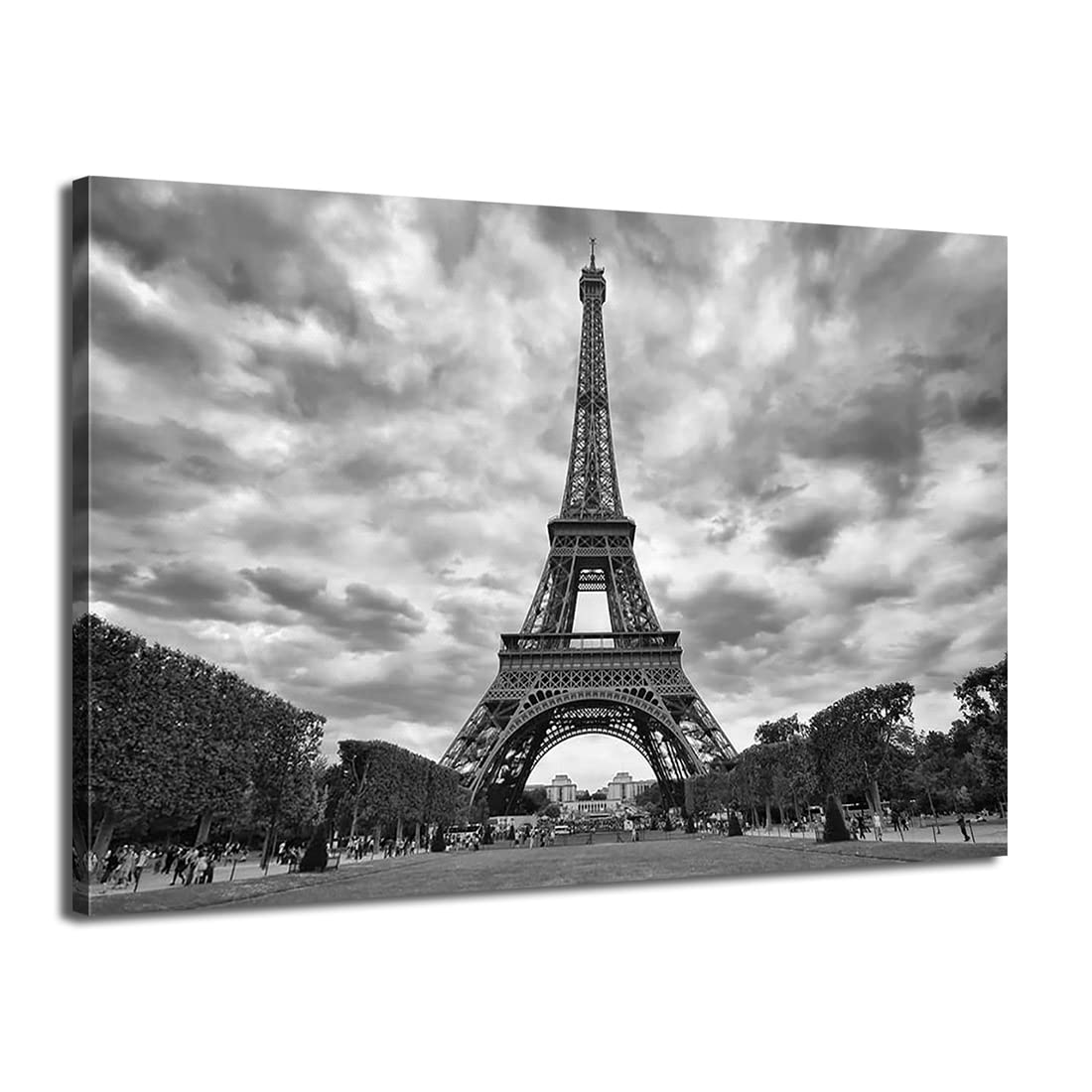 Eiffel Tower Canvas Wall Art - Paris Cityscape Photography Print, Modern Framed Home Decor (24x36 Inches, 60x90cm) - Perfect for Living Room, Bedroom & Office Decor
