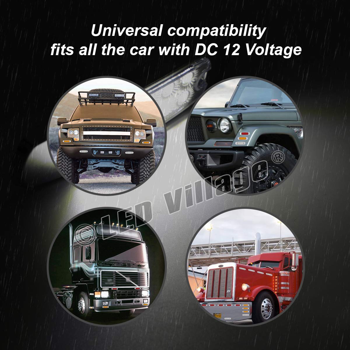 2 Pack 12V DC 6.4 Inch Slim White LED Surface Mount Clearance Lights - Waterproof Side Marker Lamps for Trucks, Trailers, Lorry & Cars - Universal Chrome Design for Enhanced Visibility & Safety (Perfect for Night Driving, Off-Road Vehicles & Heavy Duty Applications)
