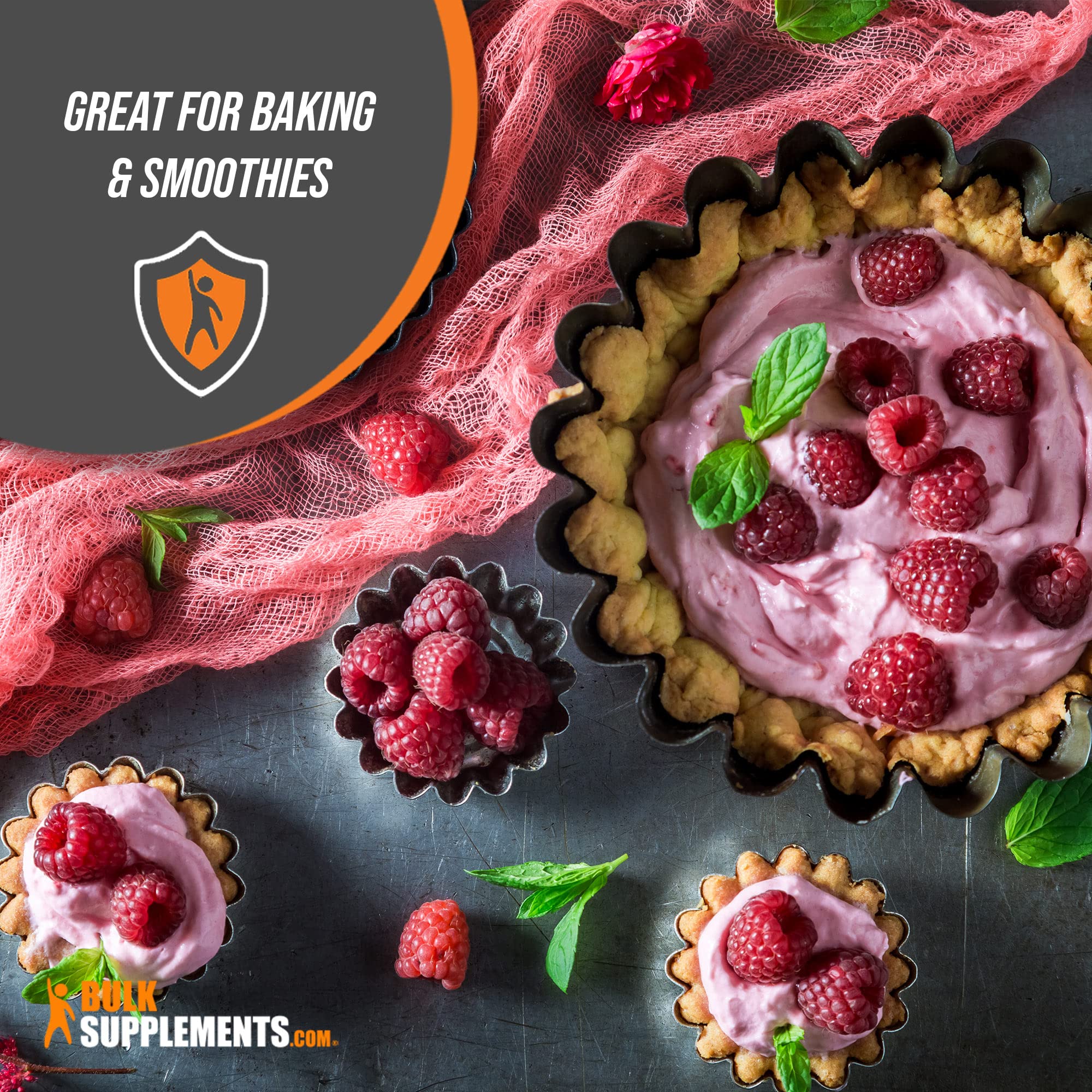 BulkSupplements.com Raspberry Powder - 100% Pure Dried Raspberry Fruit Powder, Natural Antioxidant Supplement for Smoothies, Baking & Healthy Recipes (5kg/11lbs) - Vegan, Gluten-Free, Non-GMO