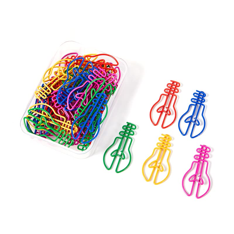 Music Shape Paper Clips 50pcs - Rustproof for Notebook Organizing & Office Use