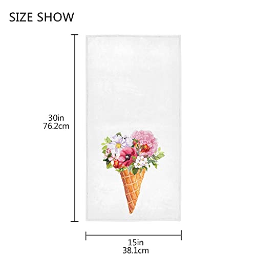 Premium Ice Cream Cone Floral Hand Towels - 30