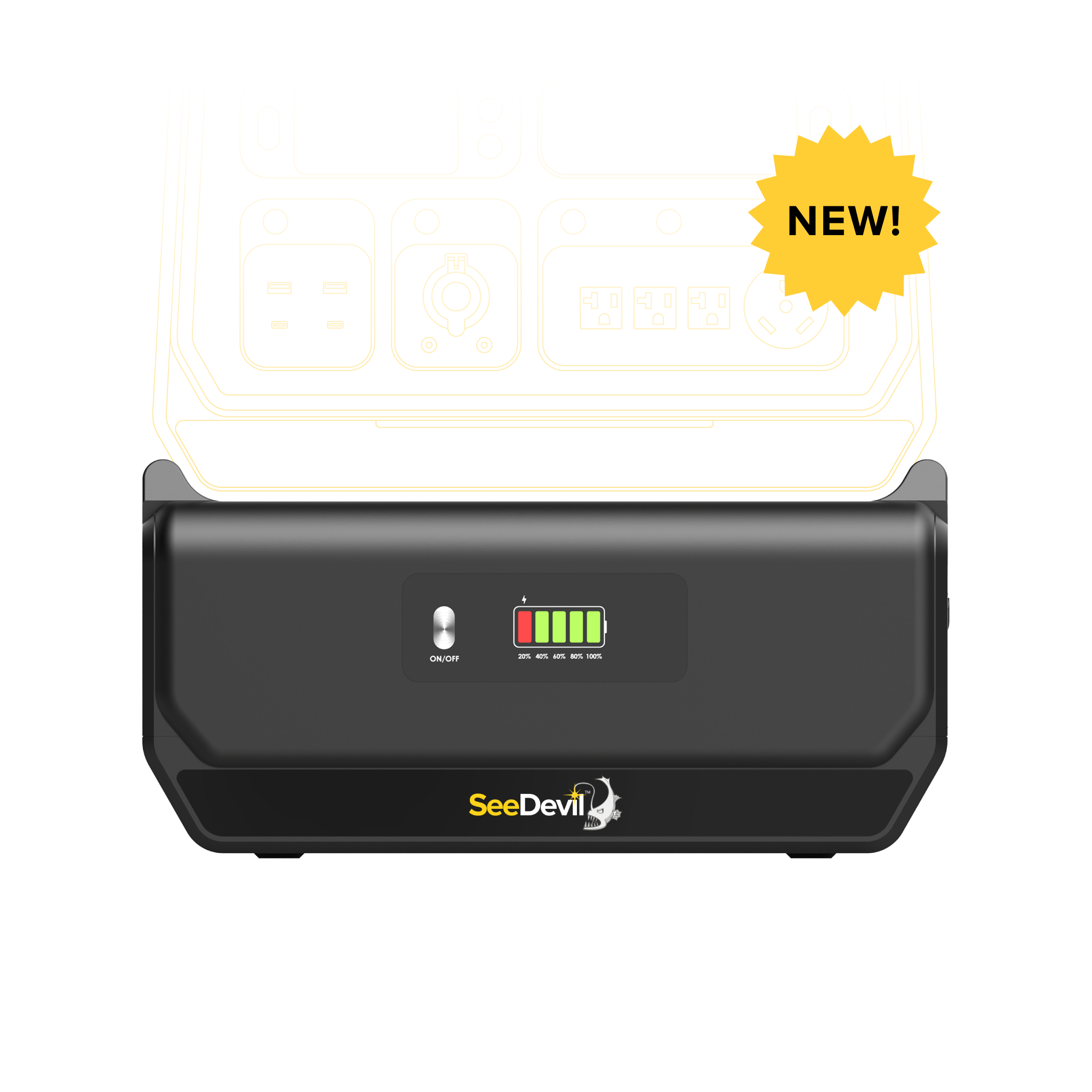 2048Wh Portable Power Station Expansion Battery - Compatible with 2400W Solar Generators for Camping, RV, and Emergency Backup Power
