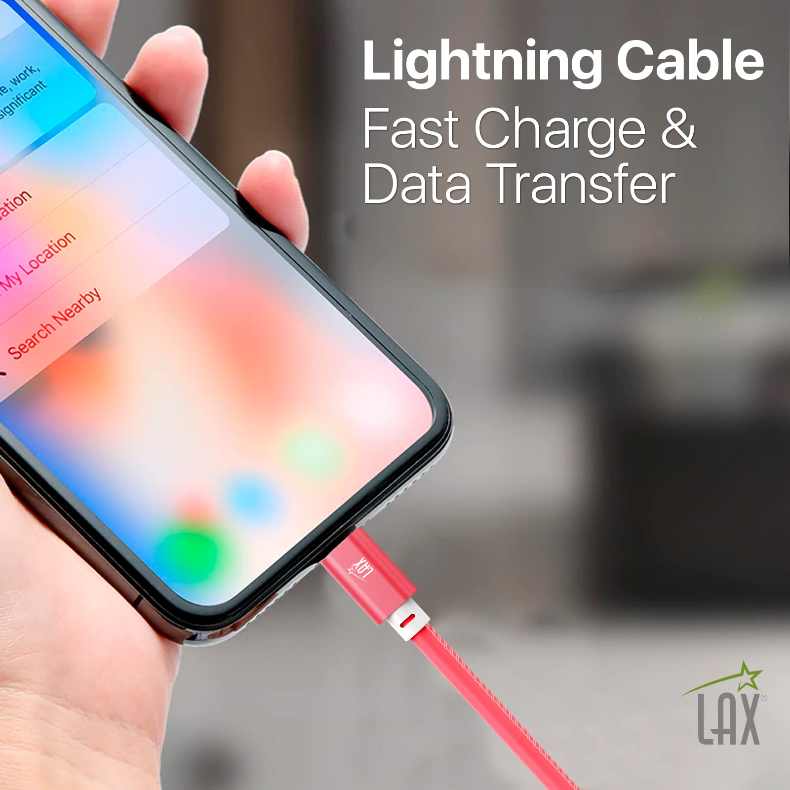 Glow in The Dark USB A to Lightning Cable 10ft - Fast Charging Cable for iPhone, iPad, iPod - Pink Apple MFi Certified Lightning Cable for All Apple Devices - Perfect for Night Use, Travel, and Home Charging