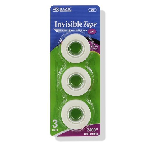 Bazic Invisible Adhesive Tape 3 Rolls - 3/4