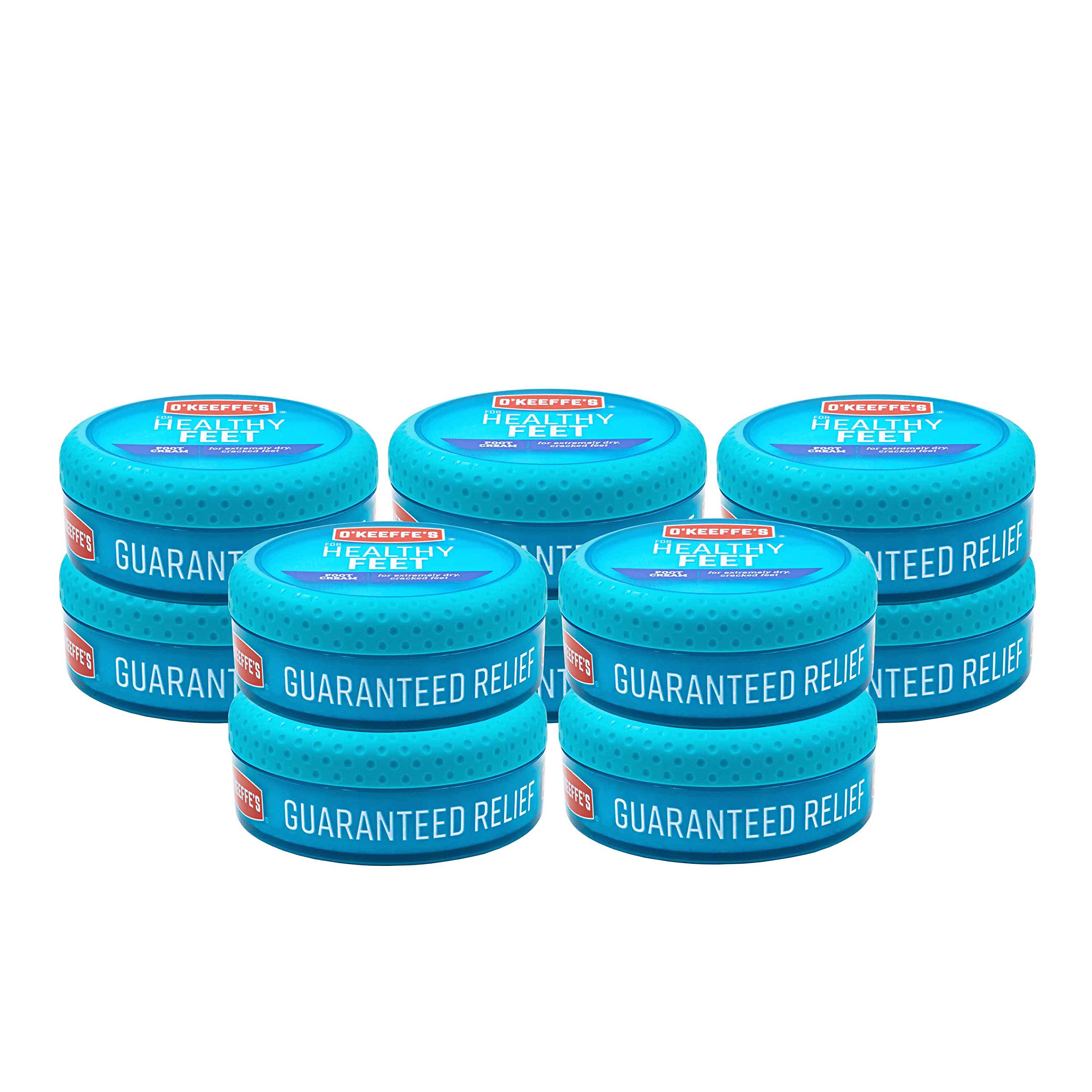 O'Keeffe's Healthy Feet Foot Cream - 3.2 oz Jar (10 Pack) - Intense Moisturizing for Dry, Cracked Feet - Perfect for Athletes, Diabetics & Daily Foot Care