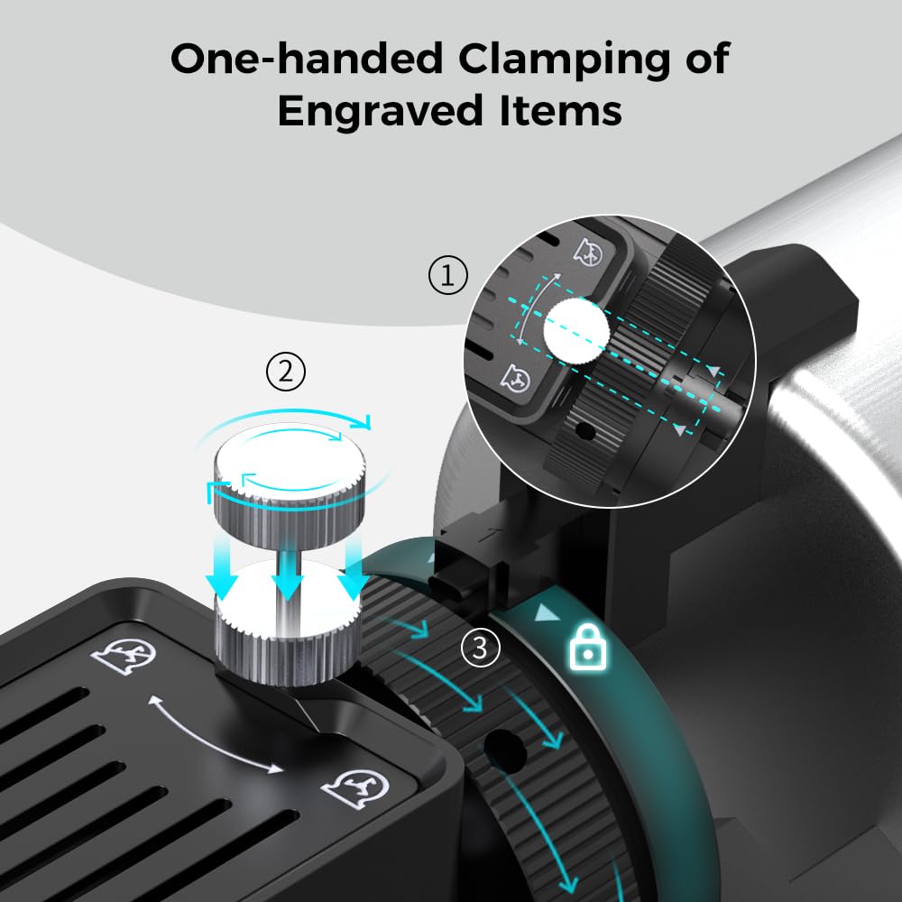 Official Creality Rotary Kit Pro - 4-in-1 Multi-Function Laser Engraving Accessory with Jaw Chuck for Cylindrical Objects | Perfect for Engraving Wine Glasses, Baseball Bats, Rings & DIY Crafts | Compatible with Laser Engravers