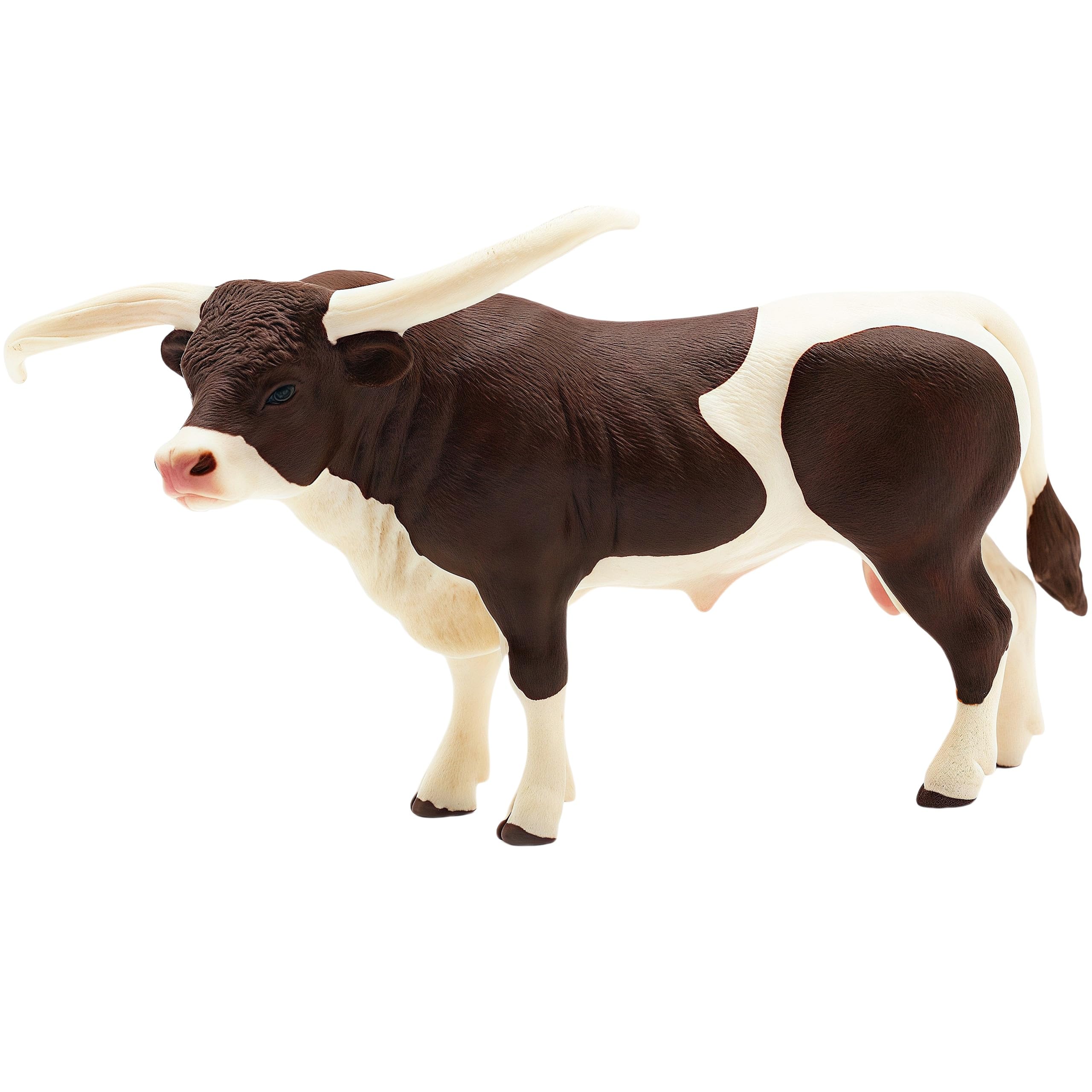 Gemini & Genius Farm Cow Animal Toy - 6 Inch Longhorn Cow Action Figure with Hand-Painted Details - Realistic & Durable Farm Animal Toy for Kids - Perfect Gift for Boys & Girls - Great for Farm Playsets, Educational Learning & Pretend Play