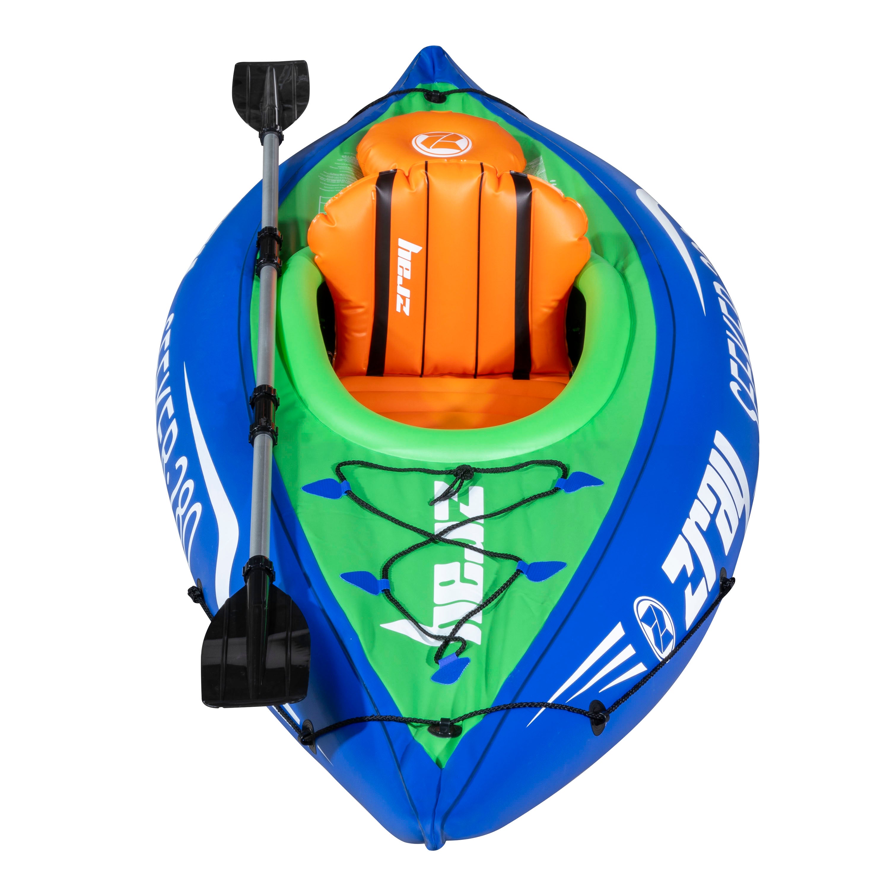 Inflatable One Person Kayak Canoe Set with Pump & Aluminum Paddle - Portable Blue/Green Kayak for Adults - Perfect for Lakes, Rivers & Outdoor Water Adventures (Model DL154)
