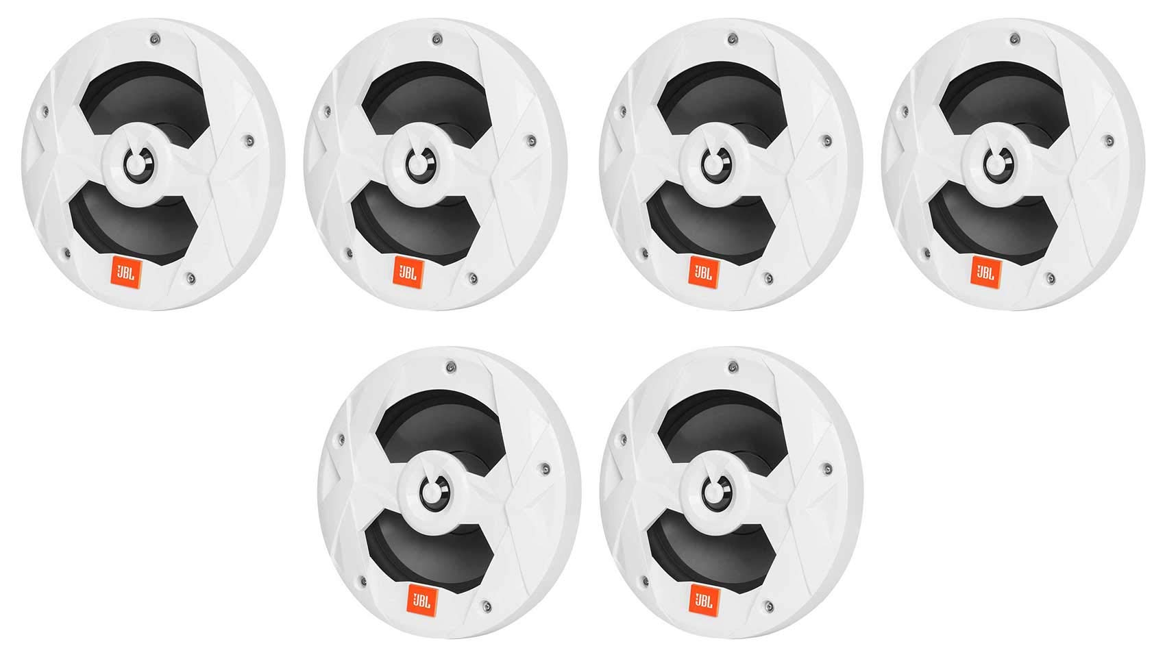 JBL MS8W 450 Watt 8 Inch 2-Way Marine Boat Speakers - Waterproof White Audio System for Boats, Yachts & Outdoor Marine Entertainment
