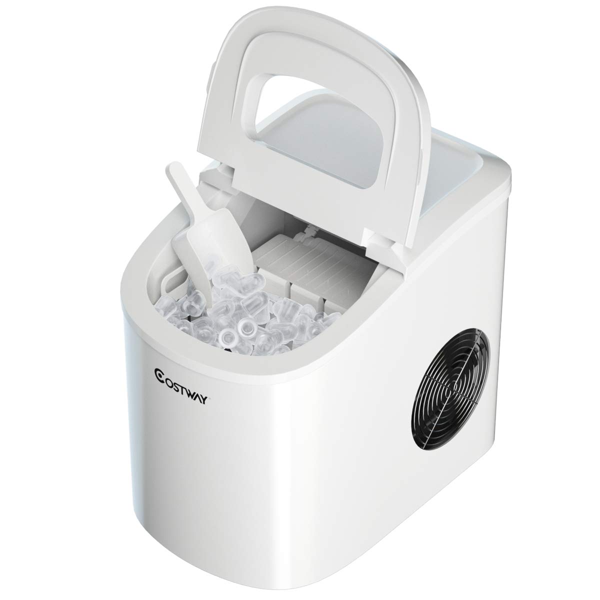 Byroce Portable Countertop Ice Maker - 26LBS/24H Electric Ice Machine with Easy Control Panel, Makes Ice Cubes in 6 Minutes | Quiet & Energy Efficient | Perfect for Home, Office, Parties & Outdoor Events (White)