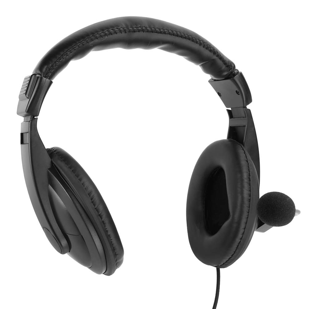 Topiky Professional Over-Ear Walkie Talkie Headset with Noise Cancelling Mic & PTT Button - Wired RF Communication Headset for Military, Security & Outdoor Use - Black
