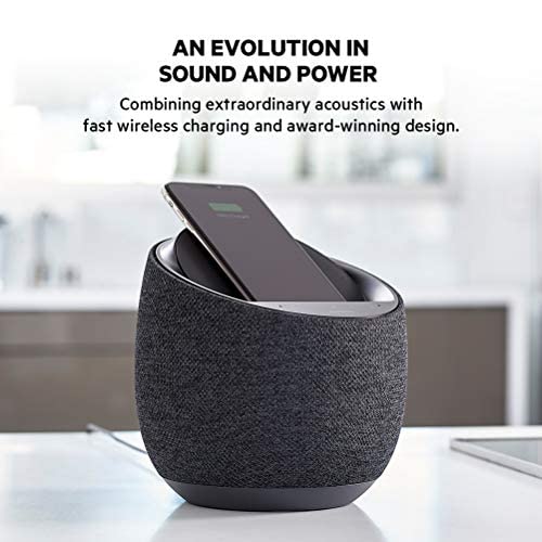 Belkin SoundForm Elite Hi-Fi Smart Speaker with Wireless Charger - Alexa Voice-Controlled Bluetooth Speaker Powered by Devialet Sound Technology - Fast Wireless Charging for iPhone, Samsung Galaxy & More (Black) - Perfect for Home, Office & Outdoor Use
