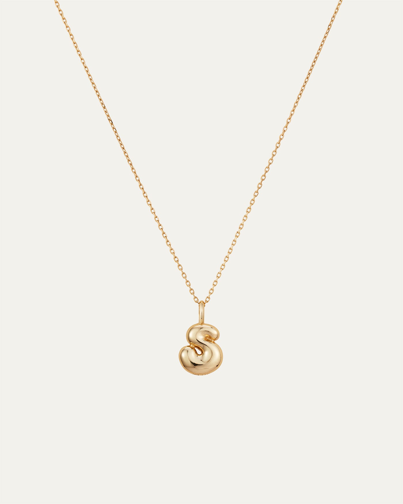 14K Gold Bubble Letter Necklace - Personalized Initial Pendant for Women - Perfect for Birthdays, Anniversaries & Everyday Elegance