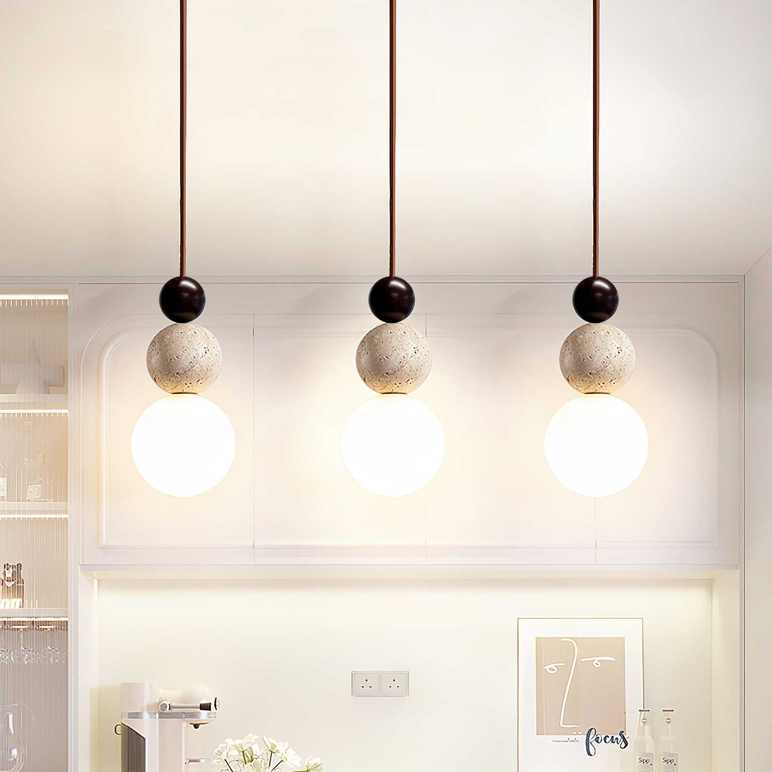 Elara Duo Pendant Lamp - Modern Hanging Light Fixture for Dining Room, Kitchen Island & Bedroom Decor - Adjustable LED Chandelier with Dimmable Lighting