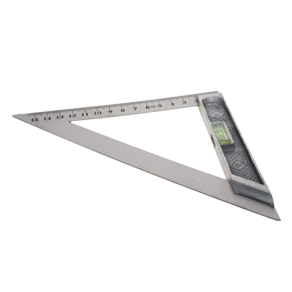 15cm Triangle Square Ruler - Stainless Steel Alloy Right Angle Measuring Tool (45/90 Degrees) for Woodworking, Metalworking & DIY Projects - Perfect for Marking, Layouts and Quick Measurements