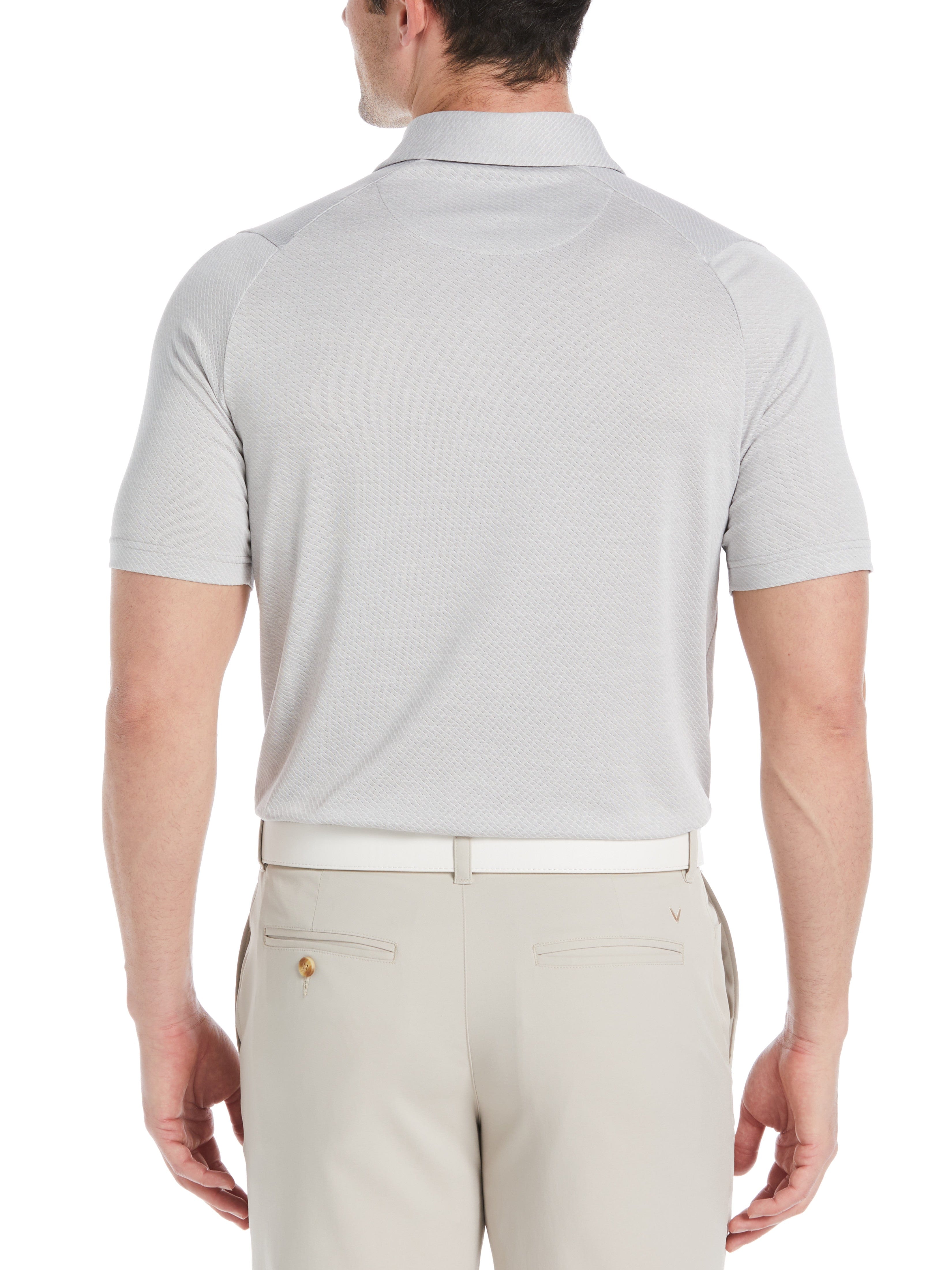 Men's Swing Tech™ Ventilated Heather Jacquard Polo Shirt - Breathable Moisture-Wicking Golf & Casual Wear for Summer Outdoor Activities