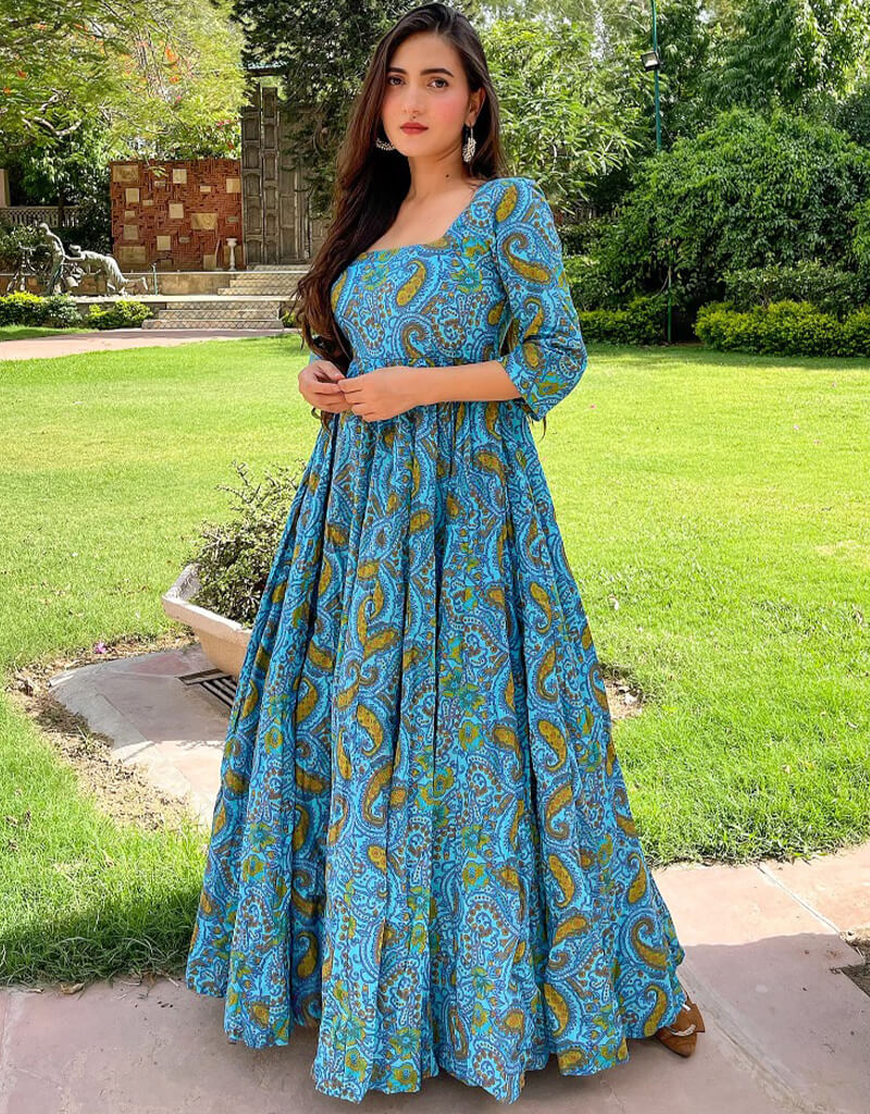 Stylish Blue Designer Party Wear Kurti for Women - Elegant Ready-to-Wear Indian Tunic - Perfect for Festivals, Weddings & Special Occasions